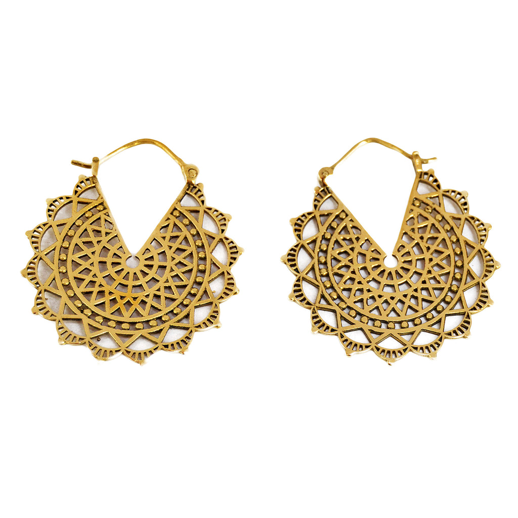 Brass mandala earrings
