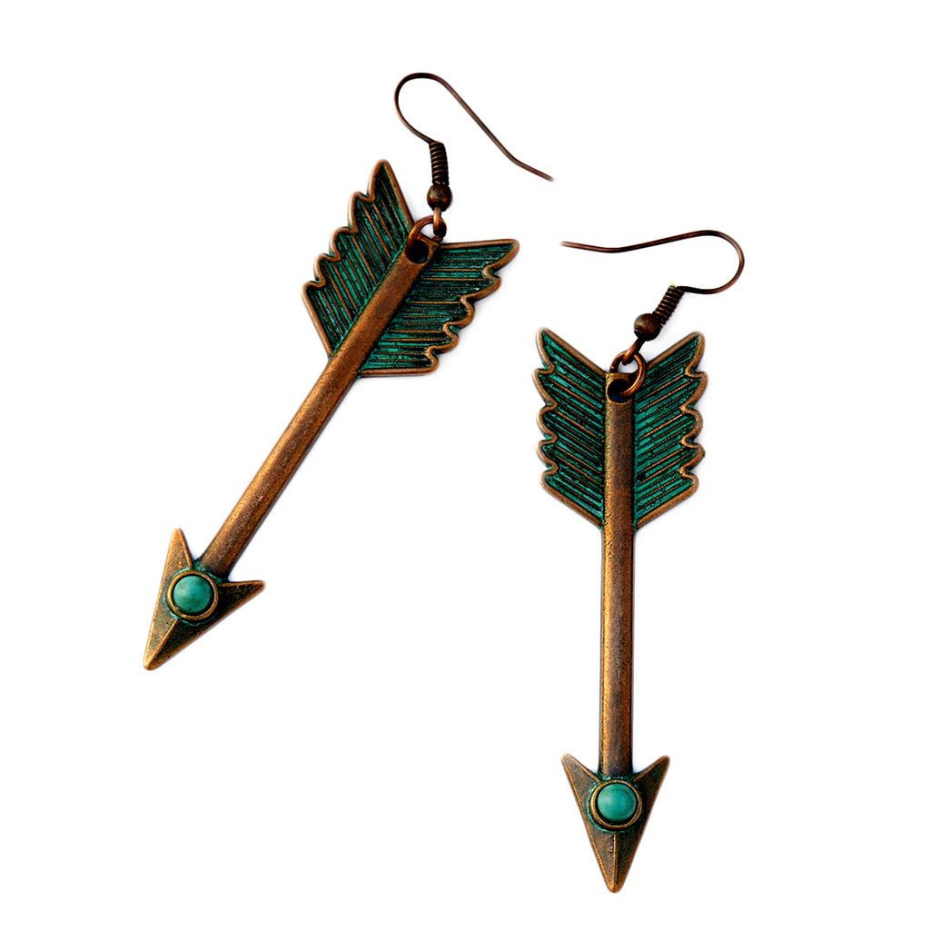Oxidized arrow earrings