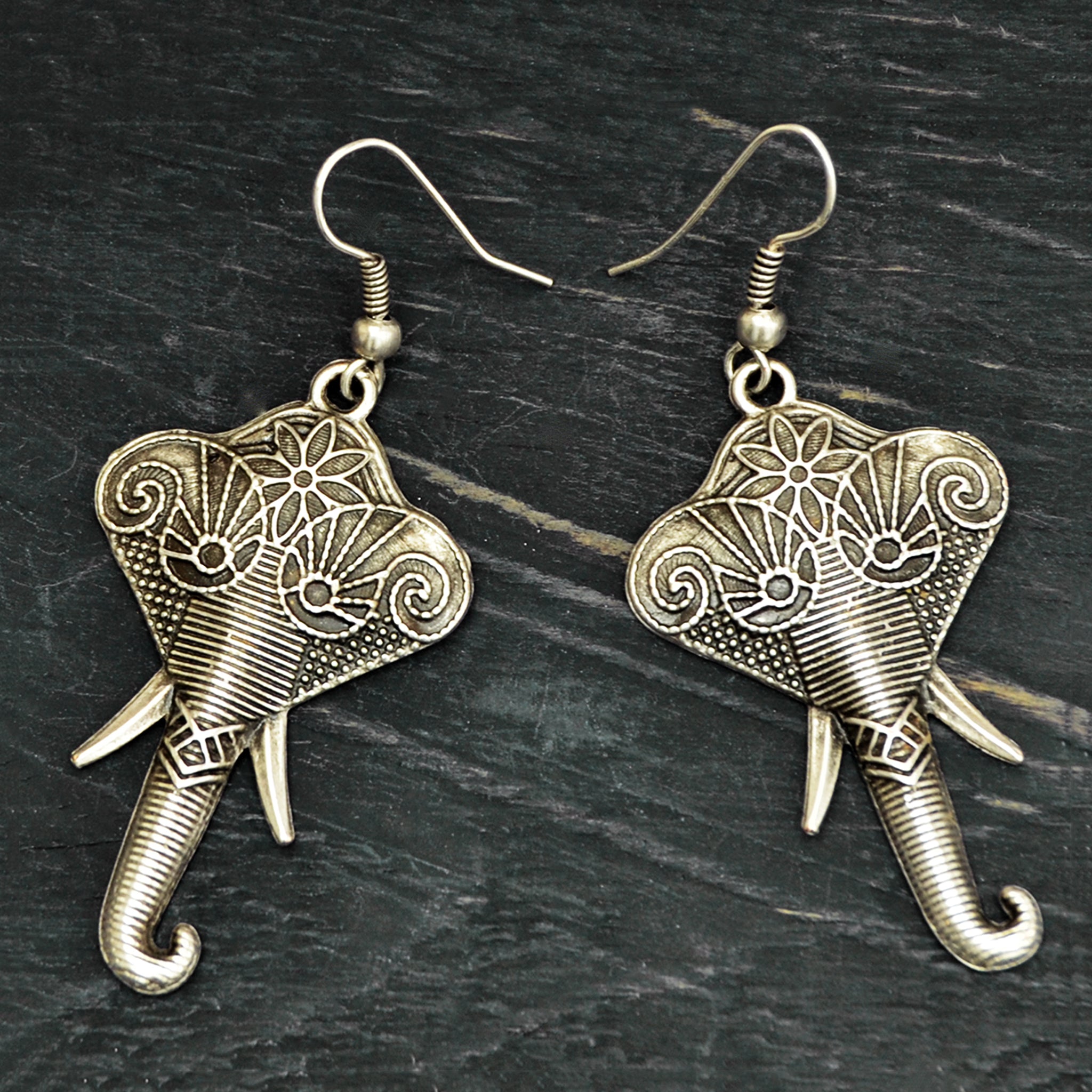 Silver elephant earrings