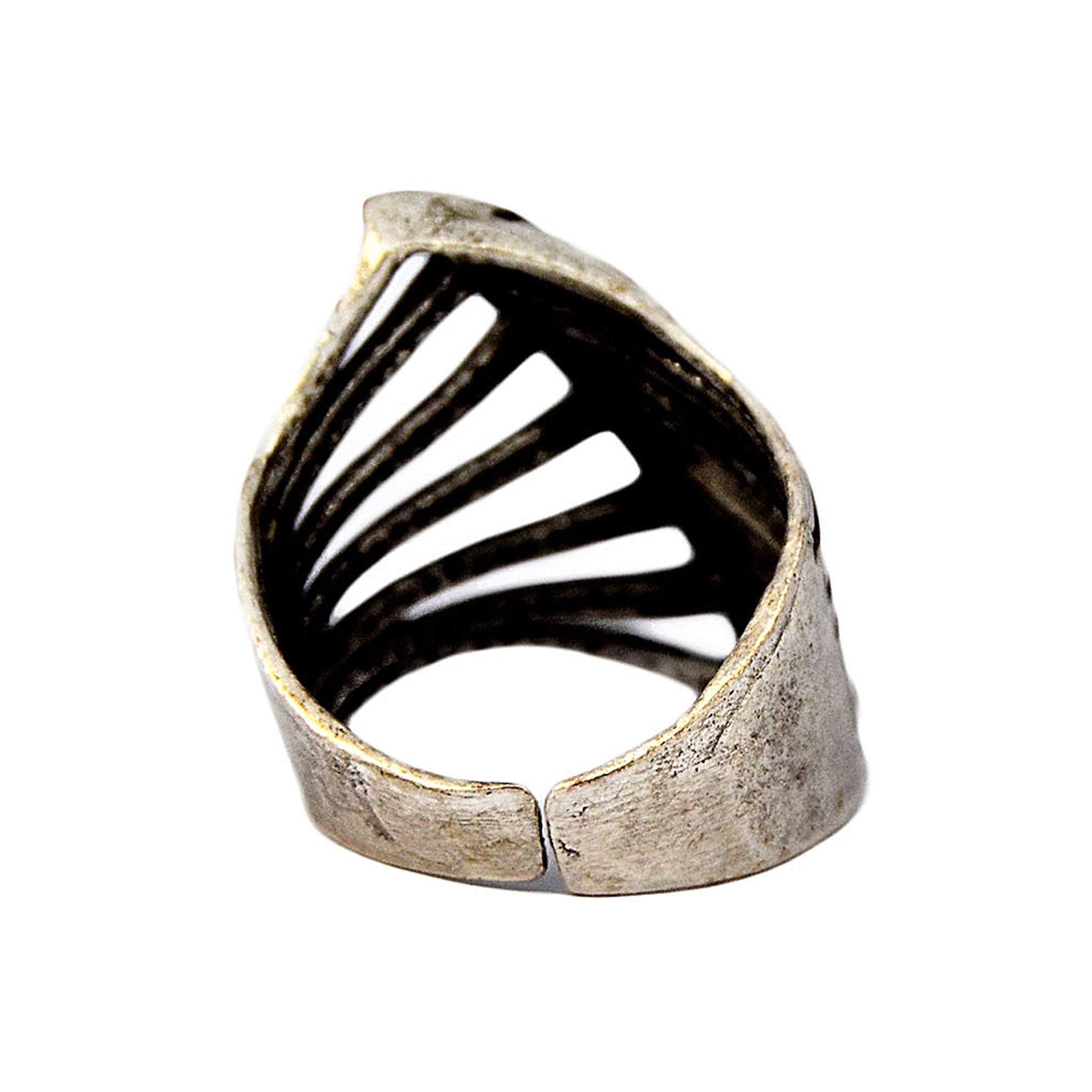 Silver boho ring