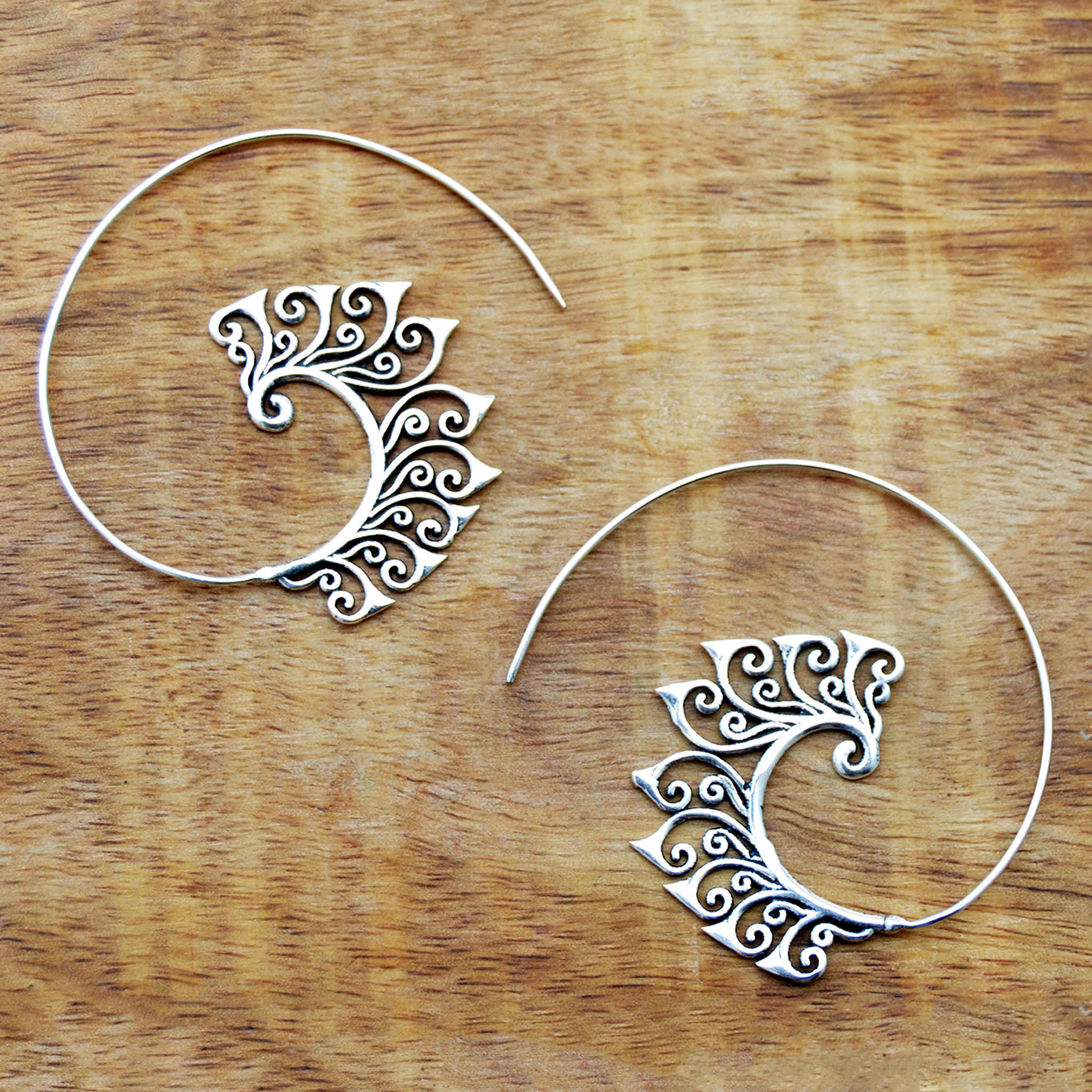 Gypsy floral earrings silver