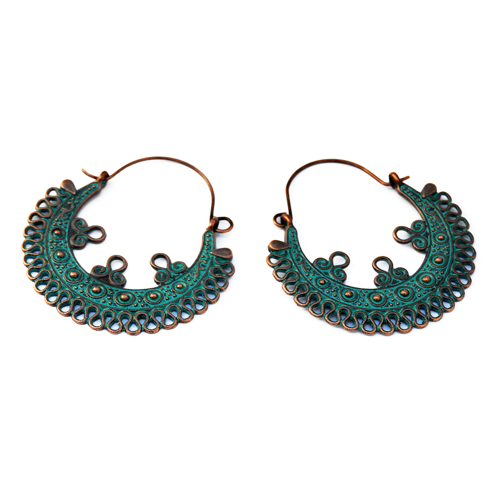 Ethnic gypsy hoop earrings