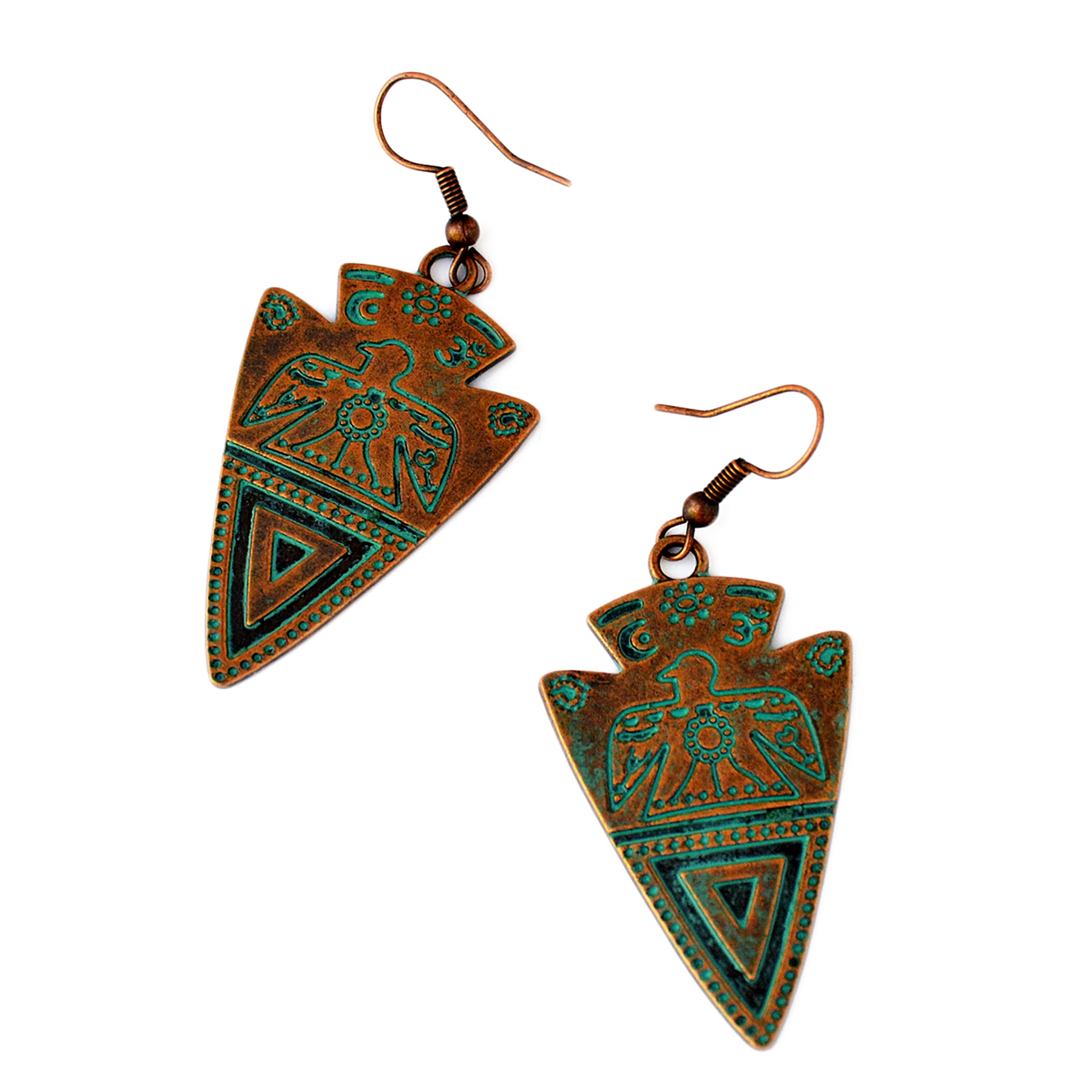 Aztec bird earrings