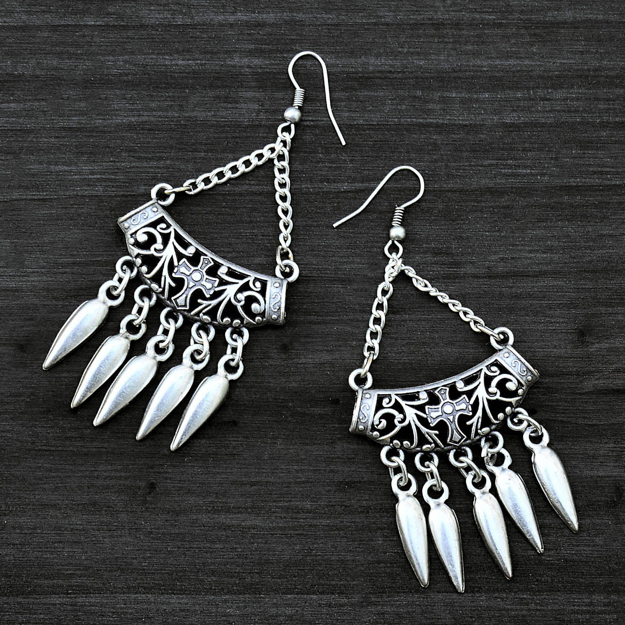 Gothic hanging earrings