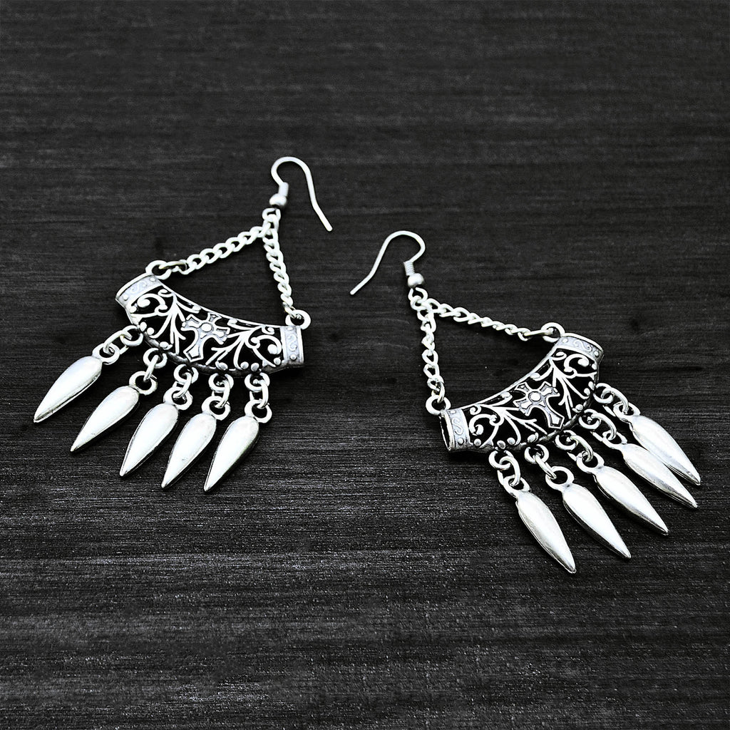 Silver hanging earrings