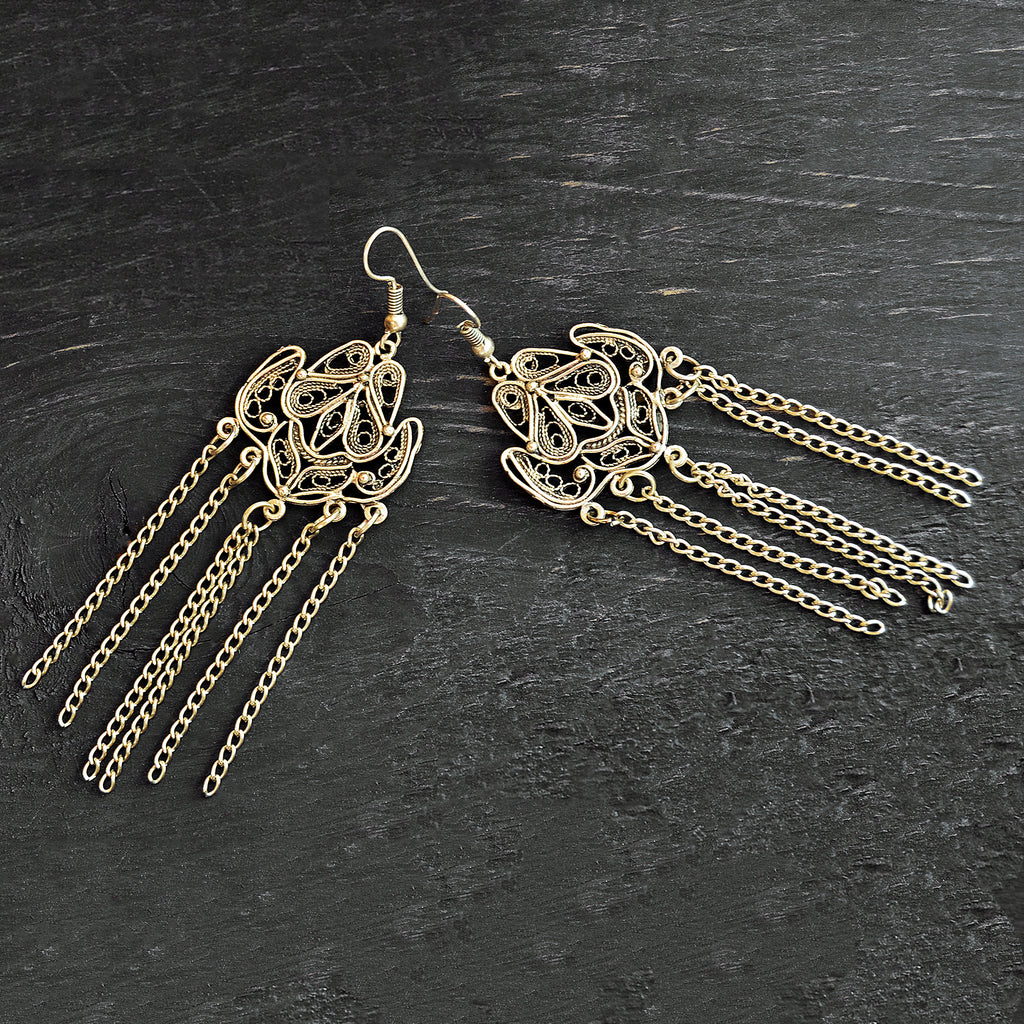Silver chandelier earrings