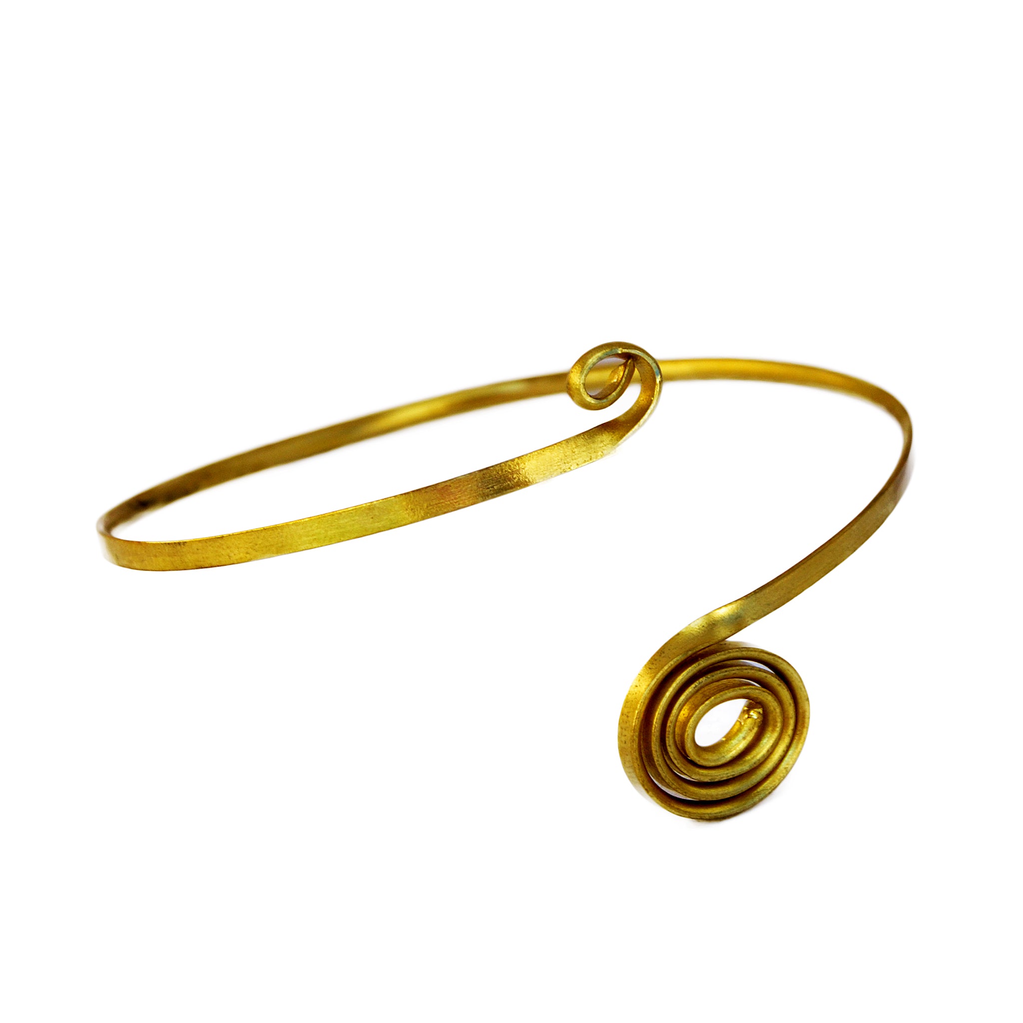 Gold brass spiral armband