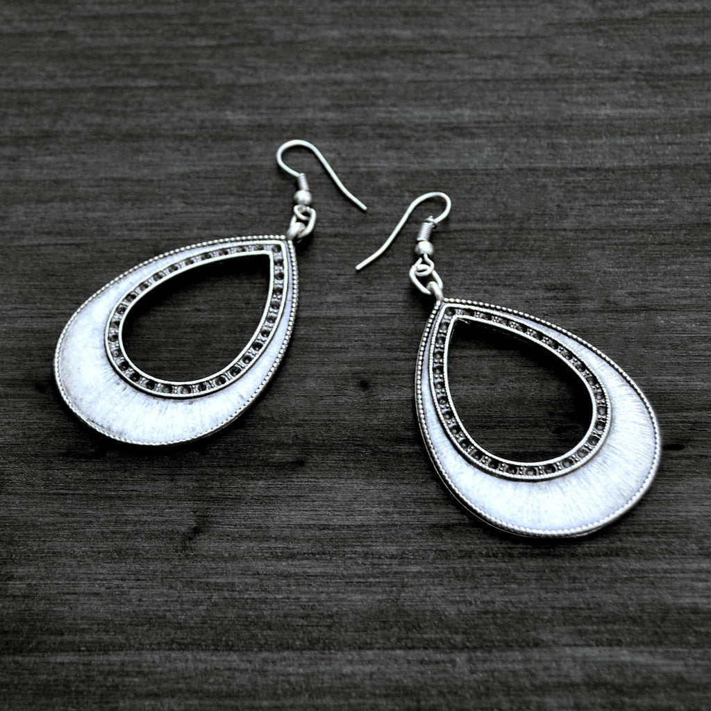 Silver turkish drop earrings