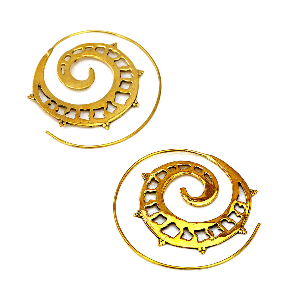 Tribal spiral earrings