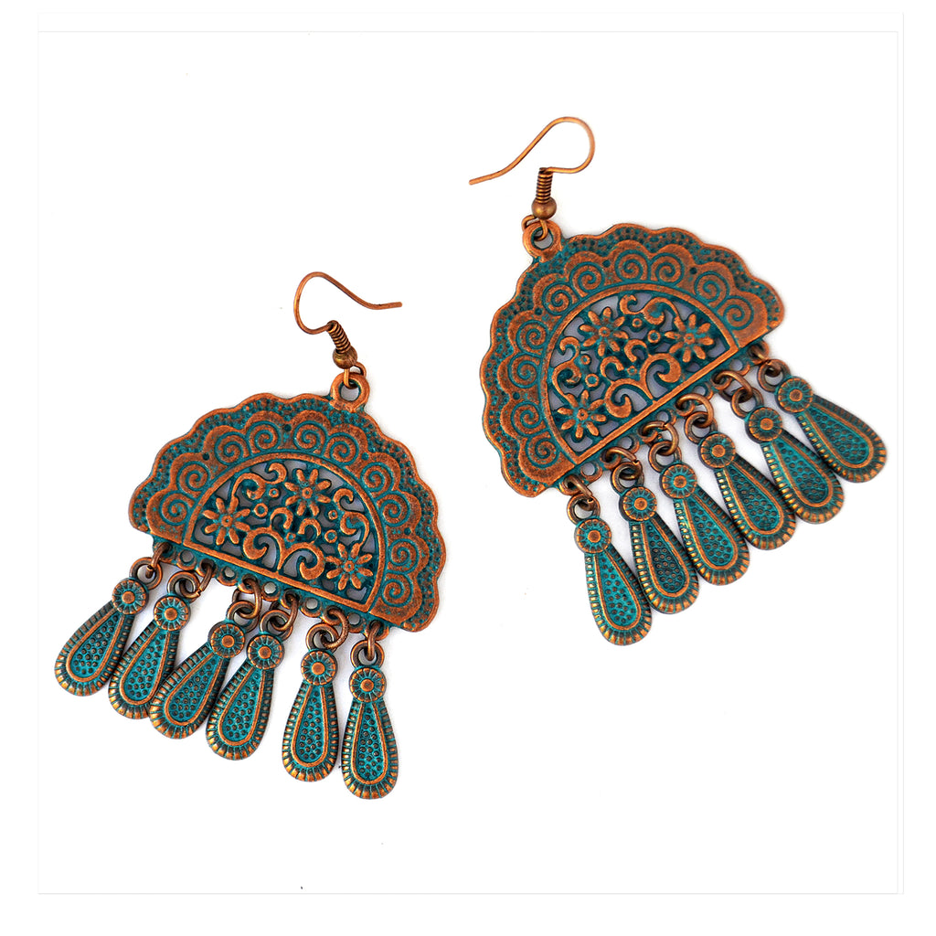 Antique copper earrings