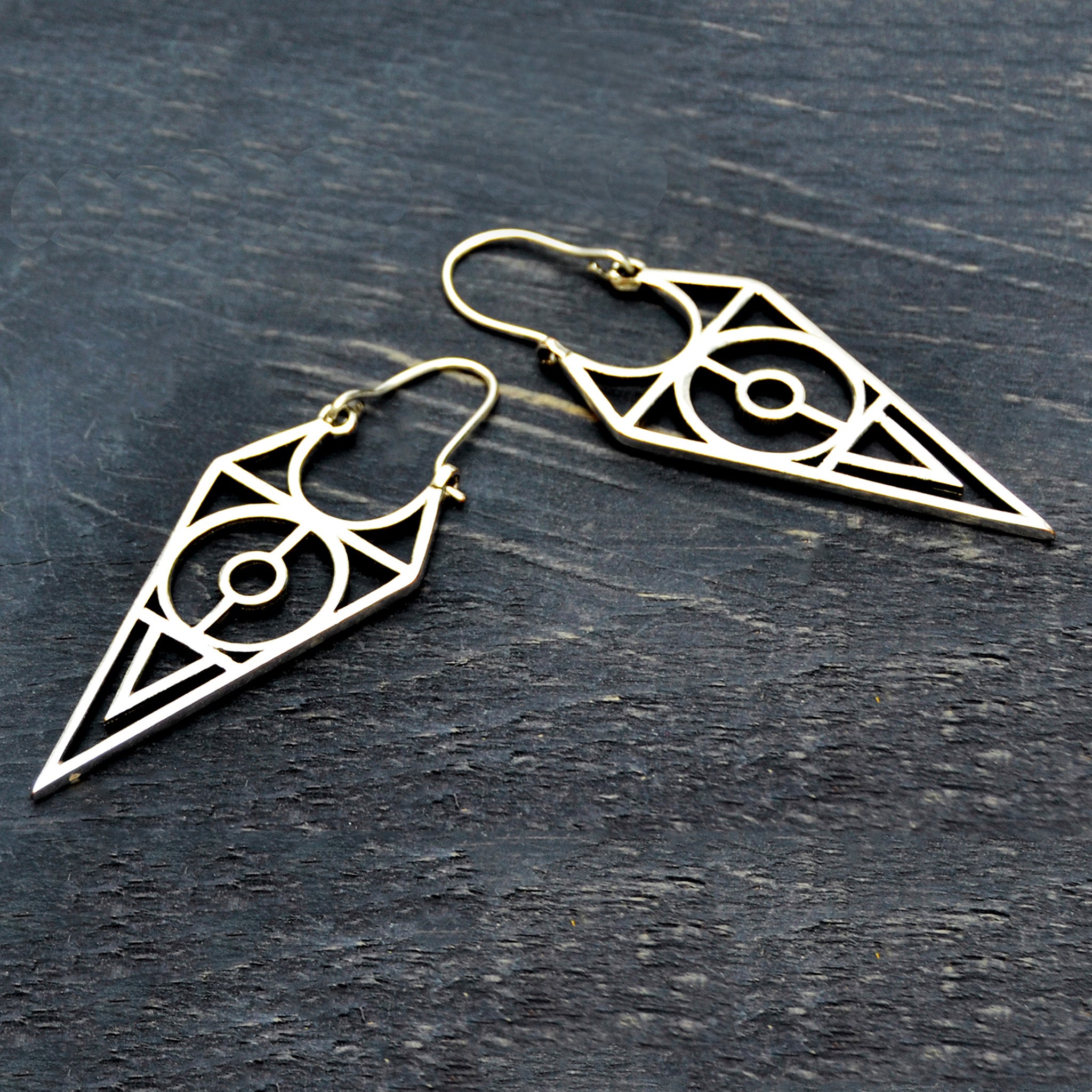 Tribal triangle earrings