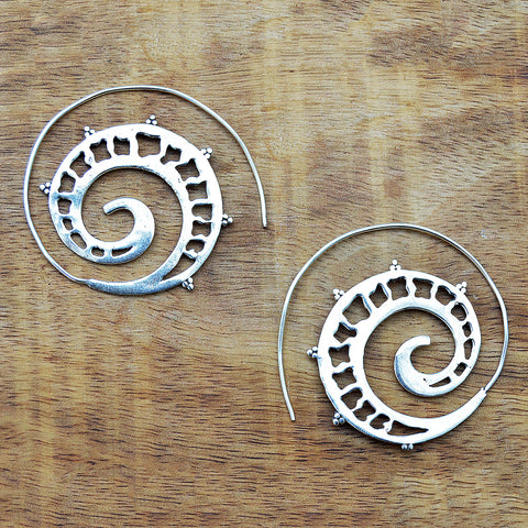 Spiral Tribal Earrings