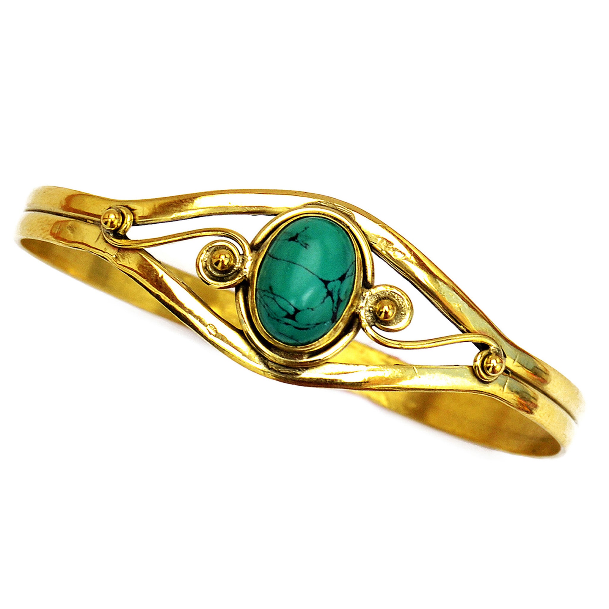 Indian cuff bracelet with turquoise stone