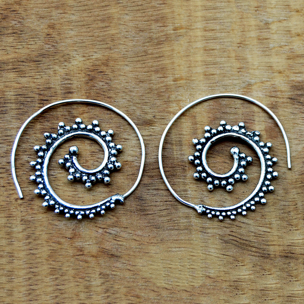 Spiral indian earrings