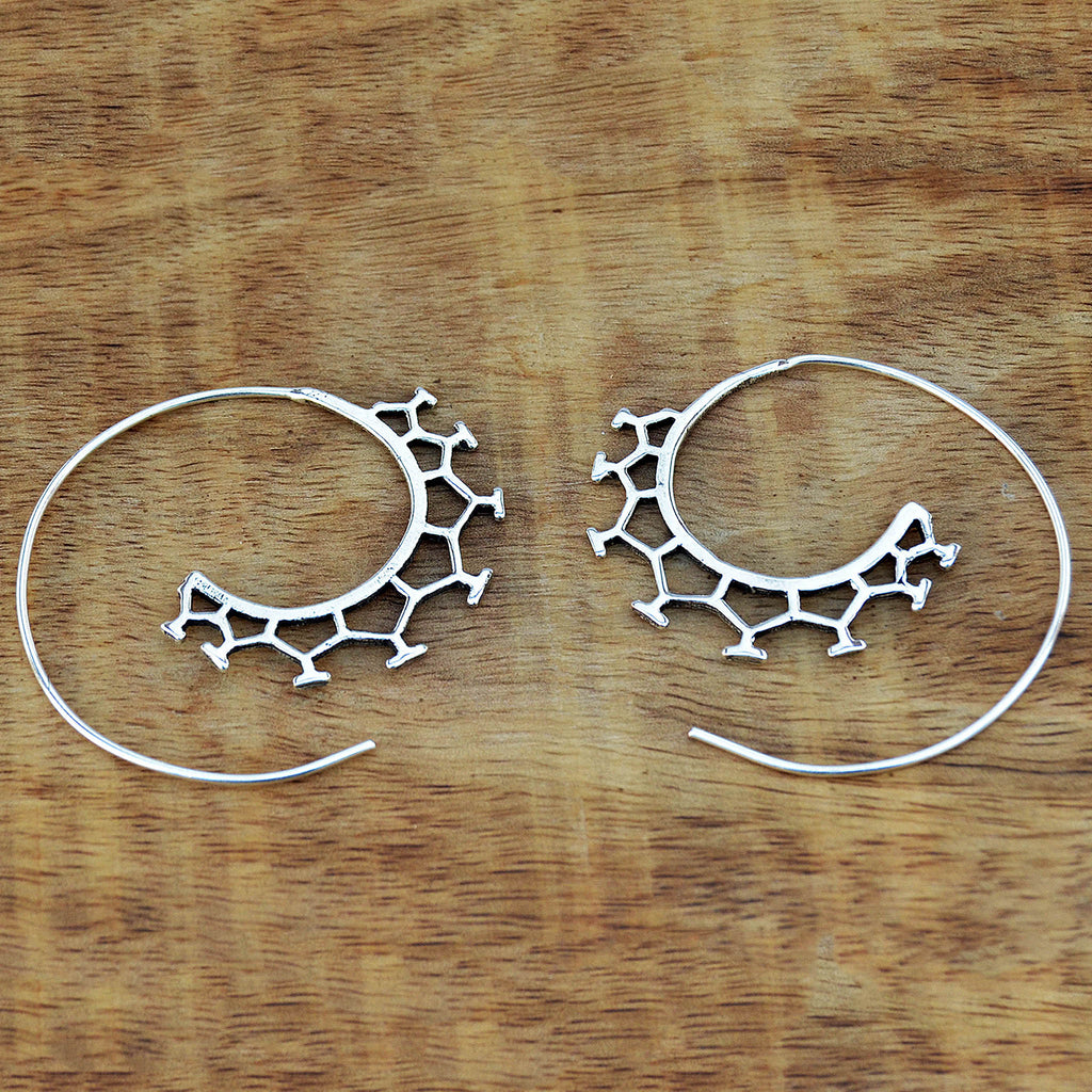 Molecule hoop earrings