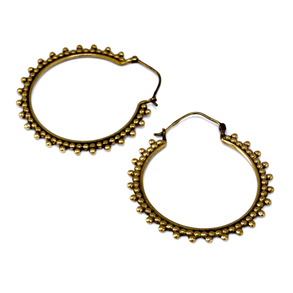 Gypsy brass hoop earrings