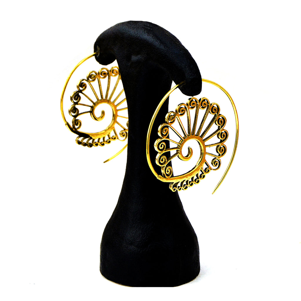 Spiral creole earrings