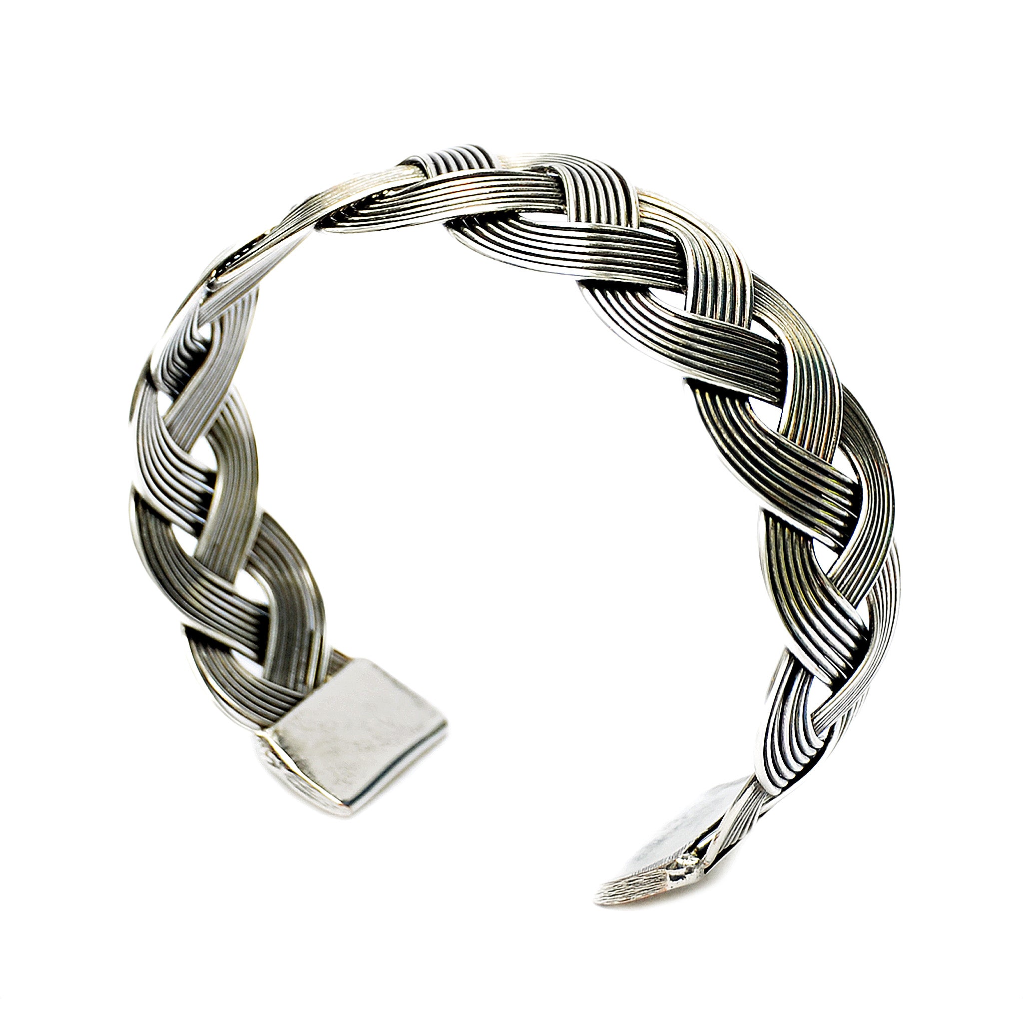 Silver wide bracelet