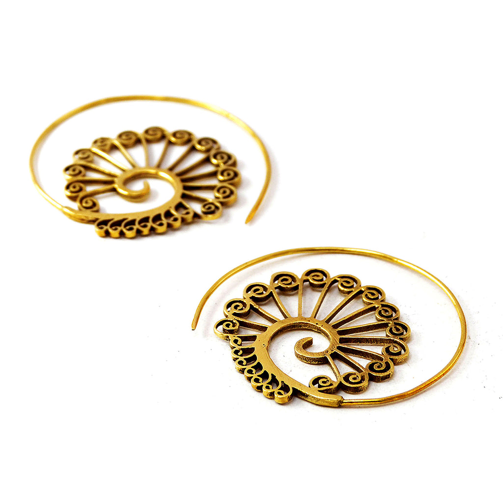 Ethnic spiral earrings