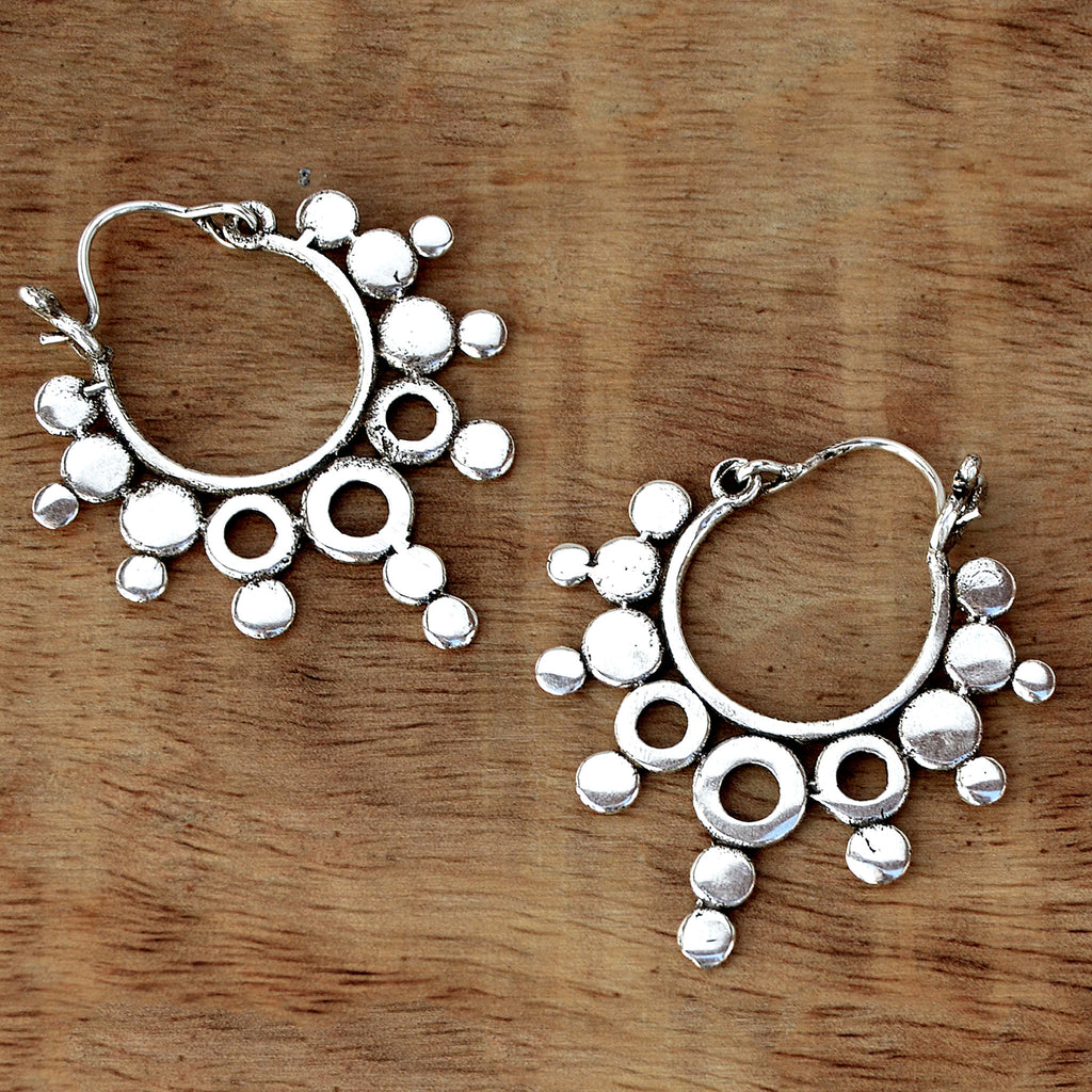 Silver indian earrings