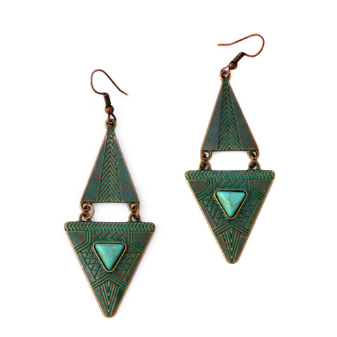 Triangle Tribal Earrings