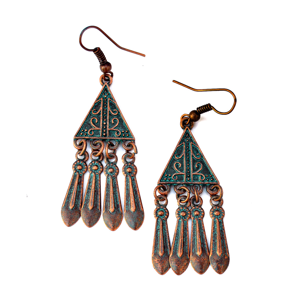 Oxidized copper earrings