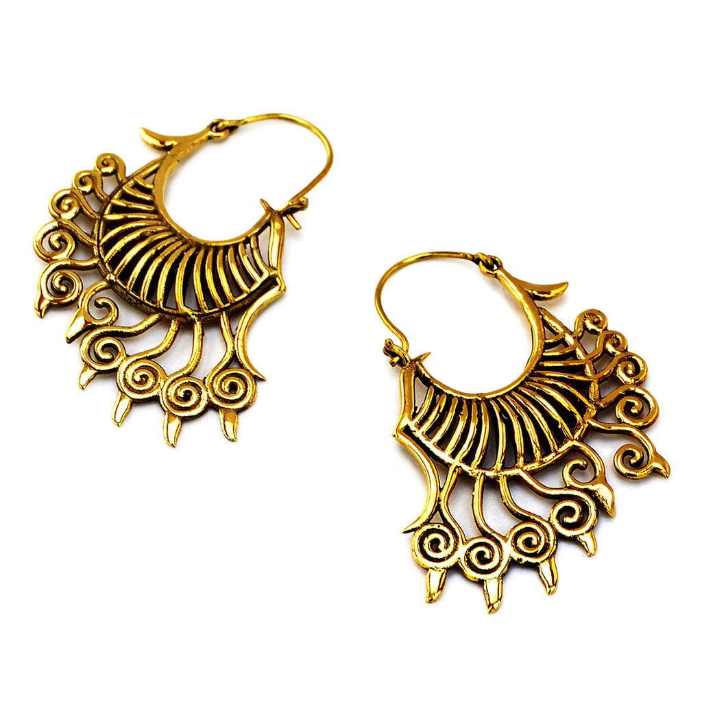 Brass festival earrings