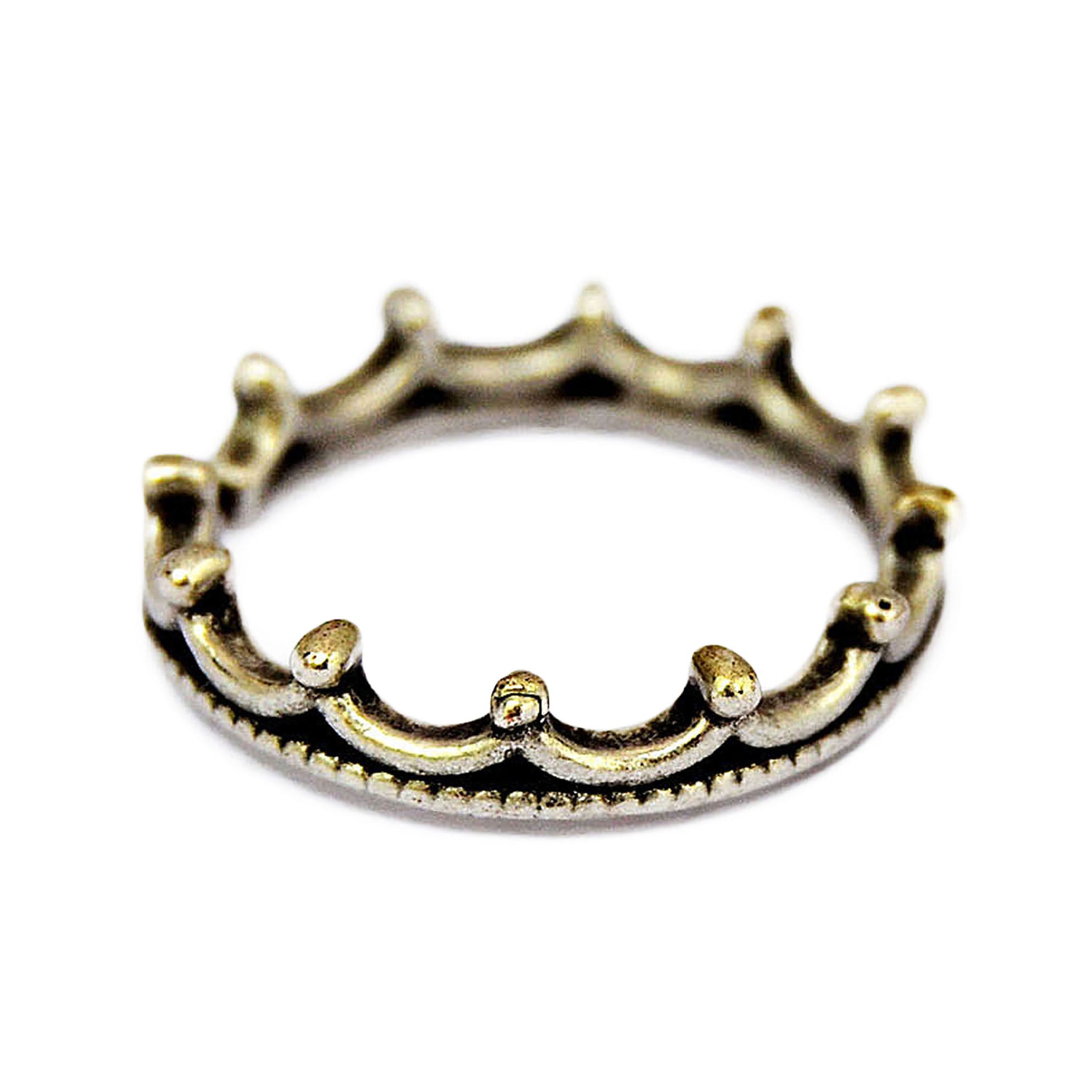 Silver midi crown ring
