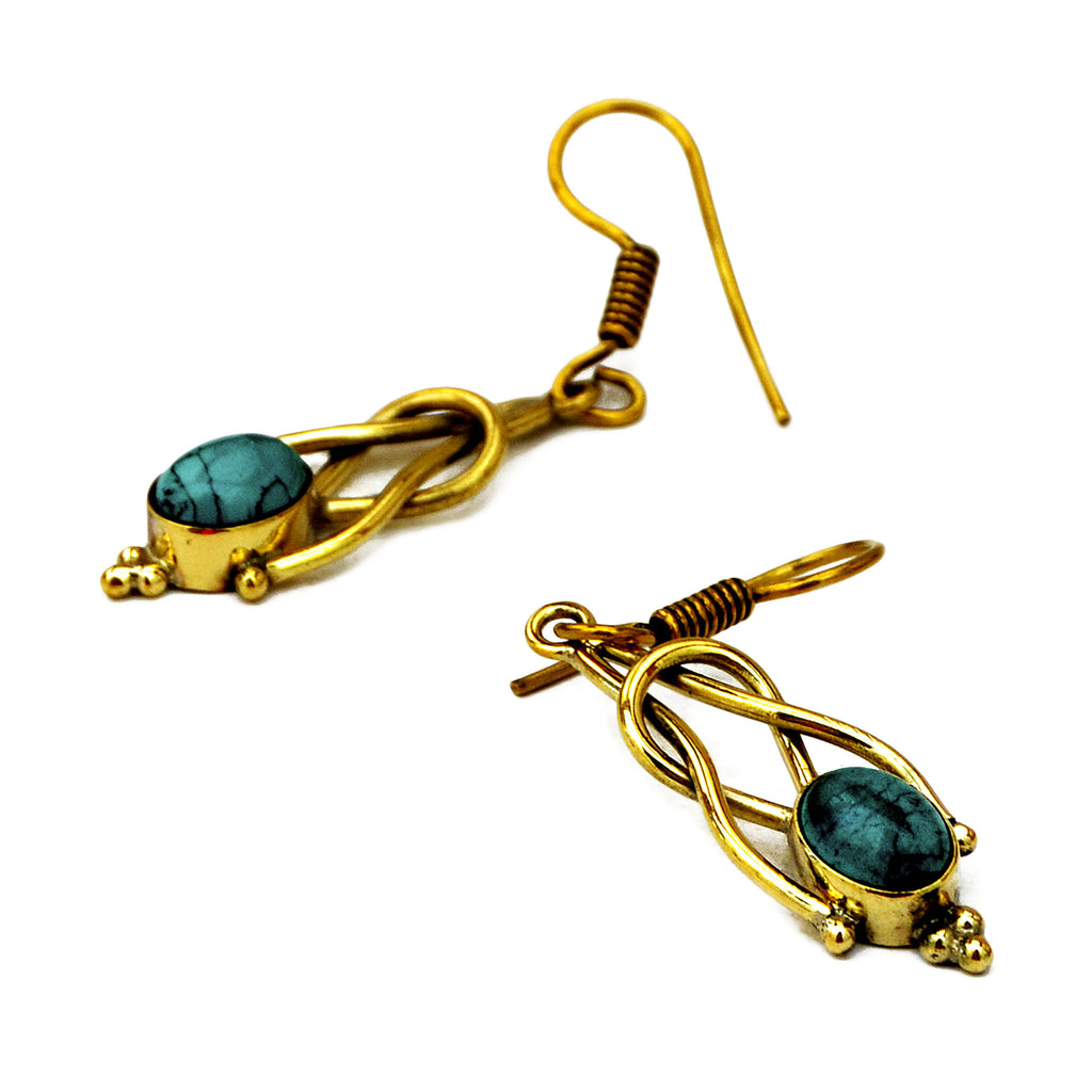turquoise  earrings gold