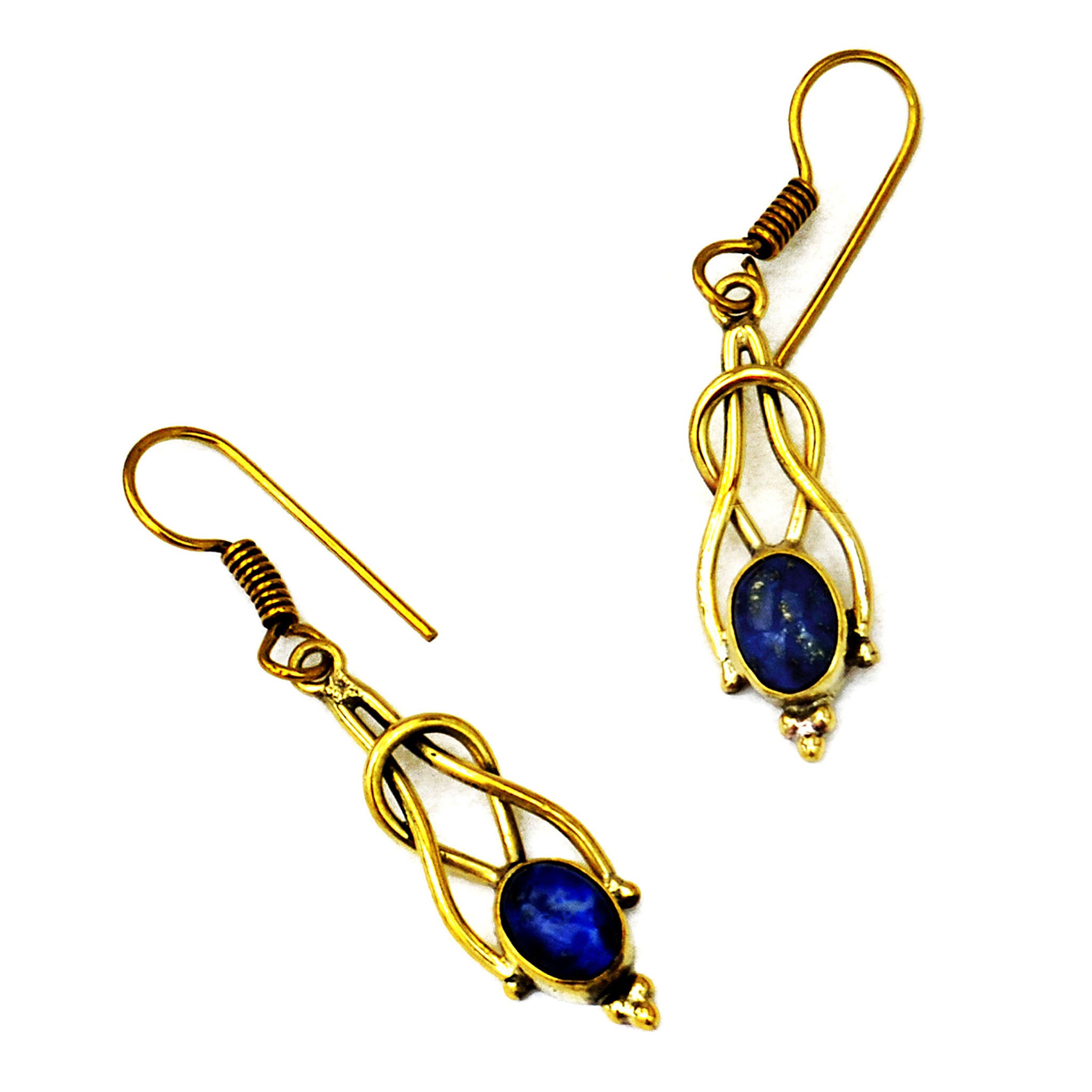 Vintage earrings with lapis