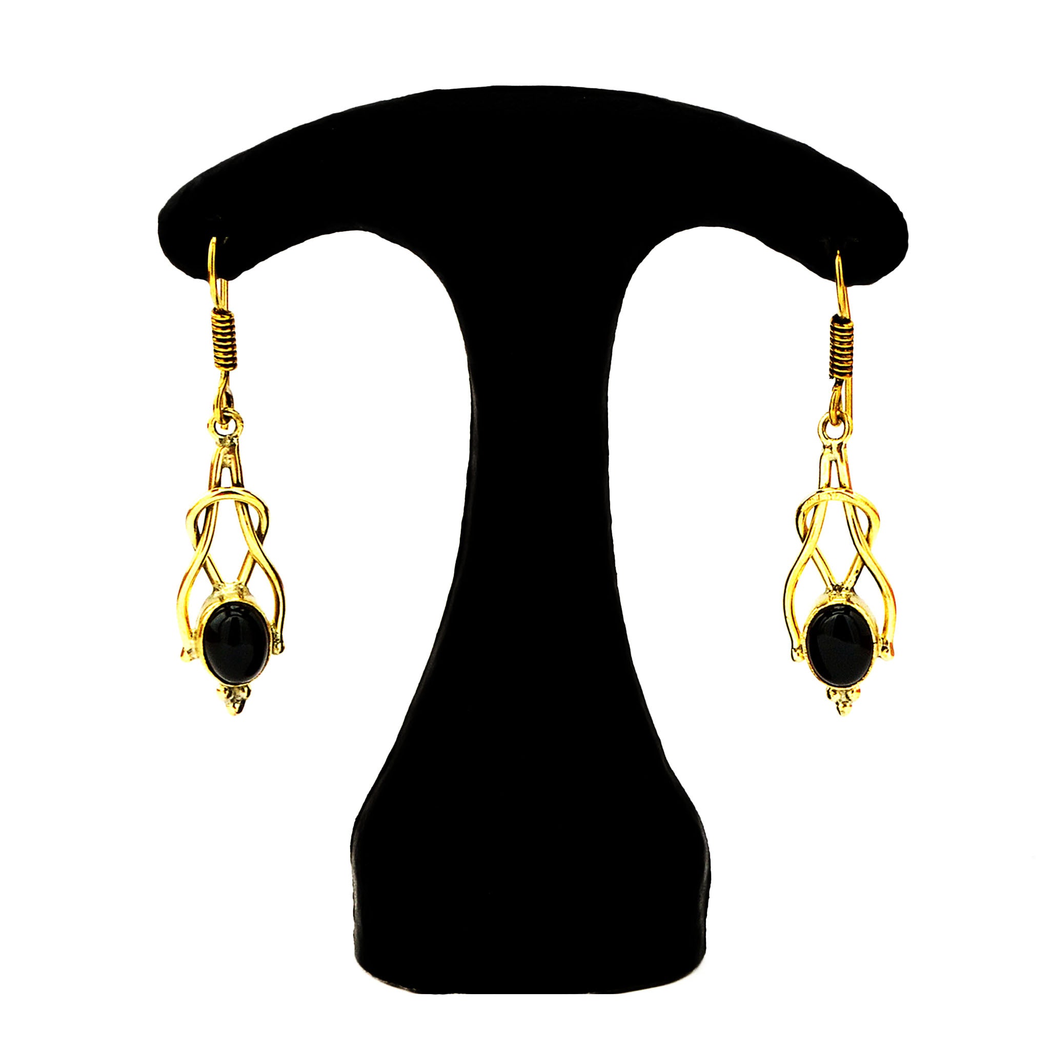 Drop earrings with gemstones