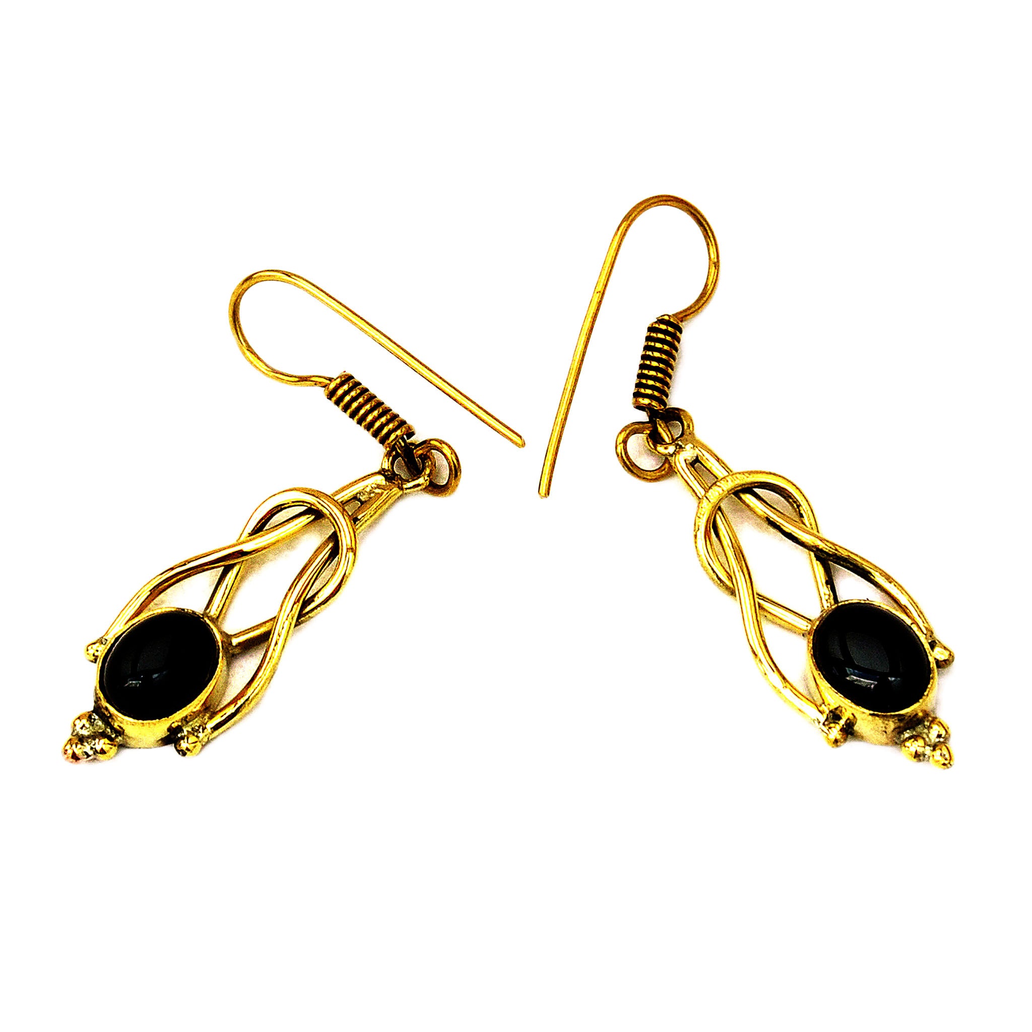 Indian earrings with onyx