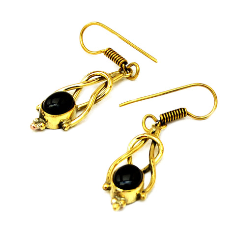 Drop Earrings with Black Onyx