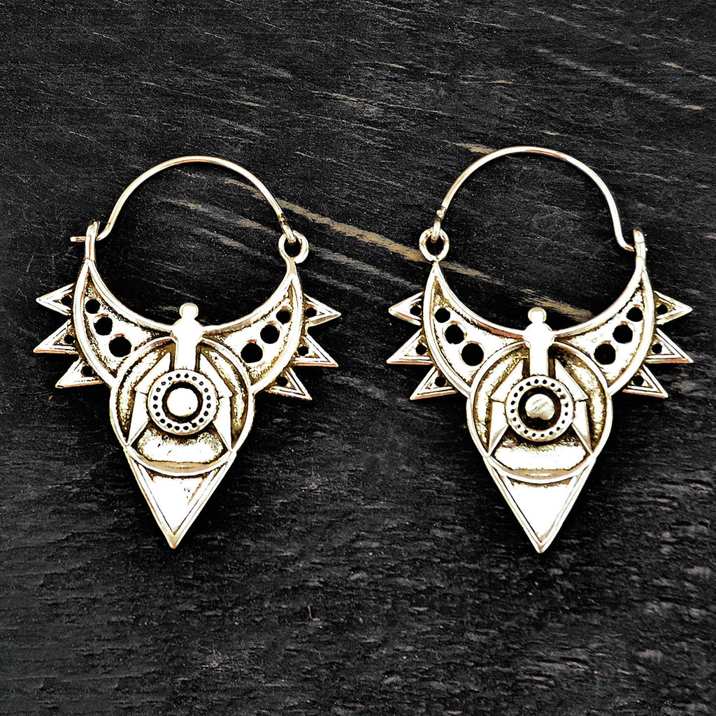 Silver ethnic earrings