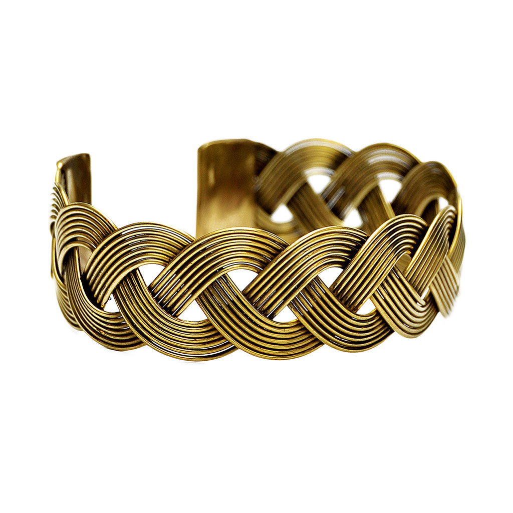 Wide braided bracelet