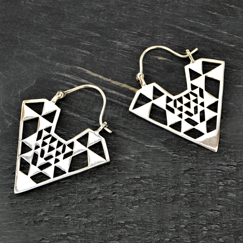 Aztec silver earrings