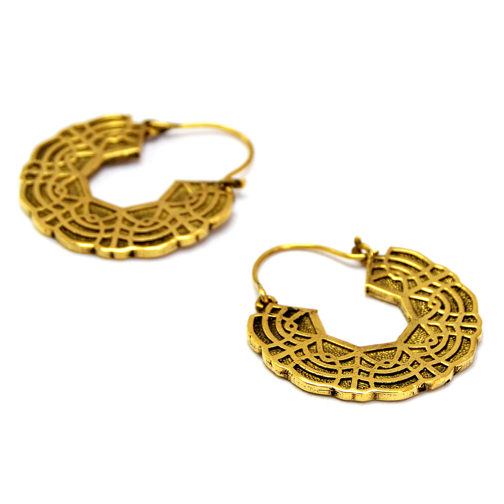 Mandala hoop earrings