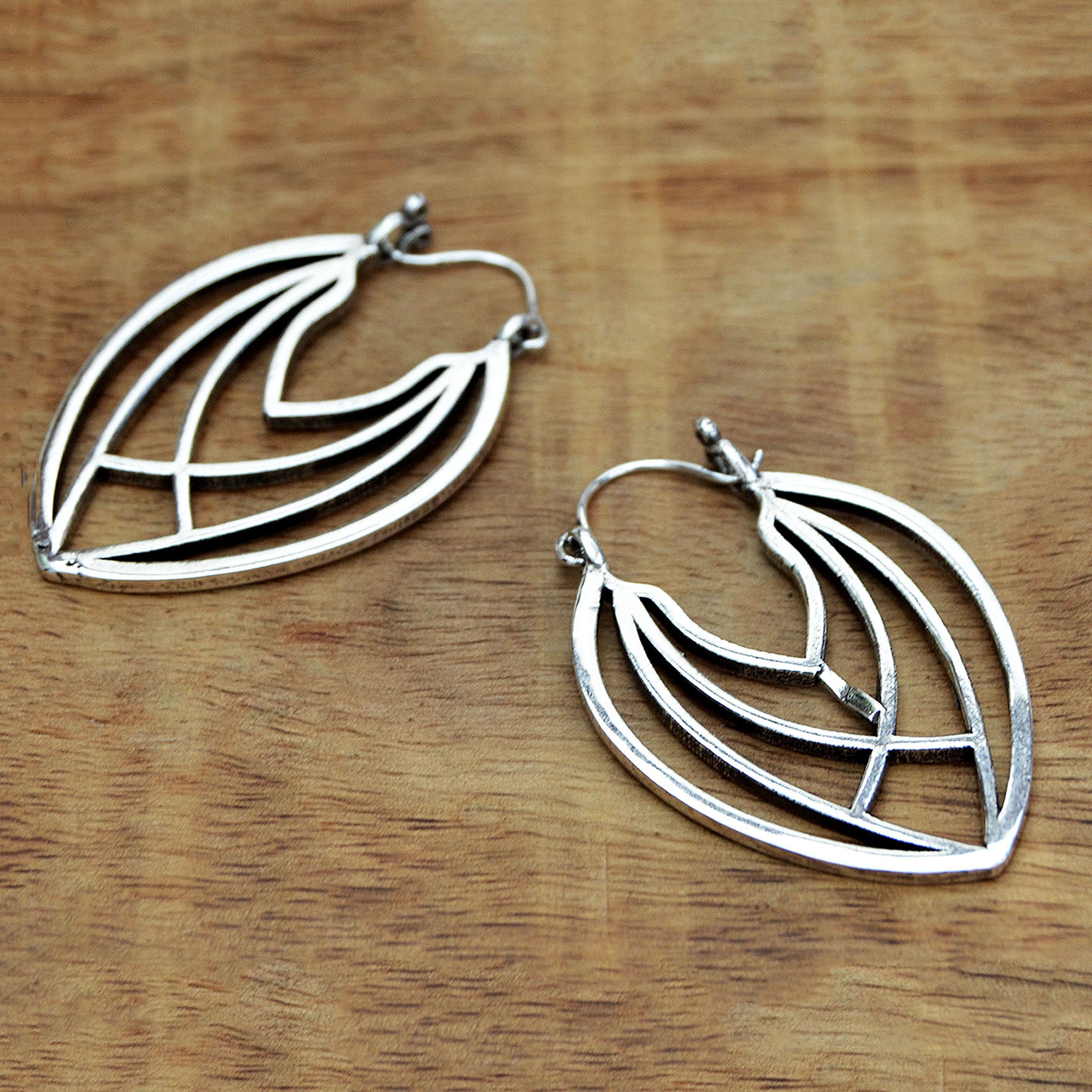 Tribal leaf earrings