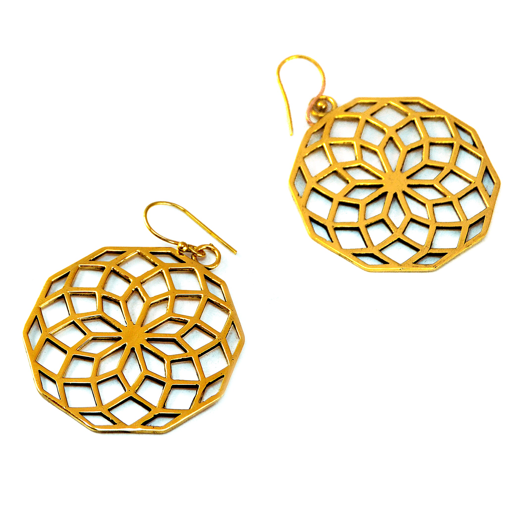Gold mandala earrings