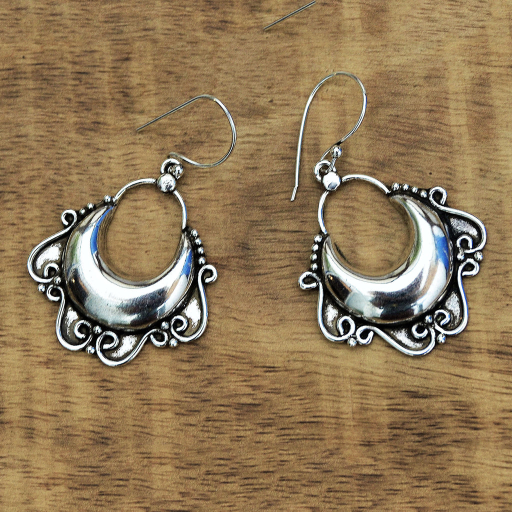 Tribal silver earrings