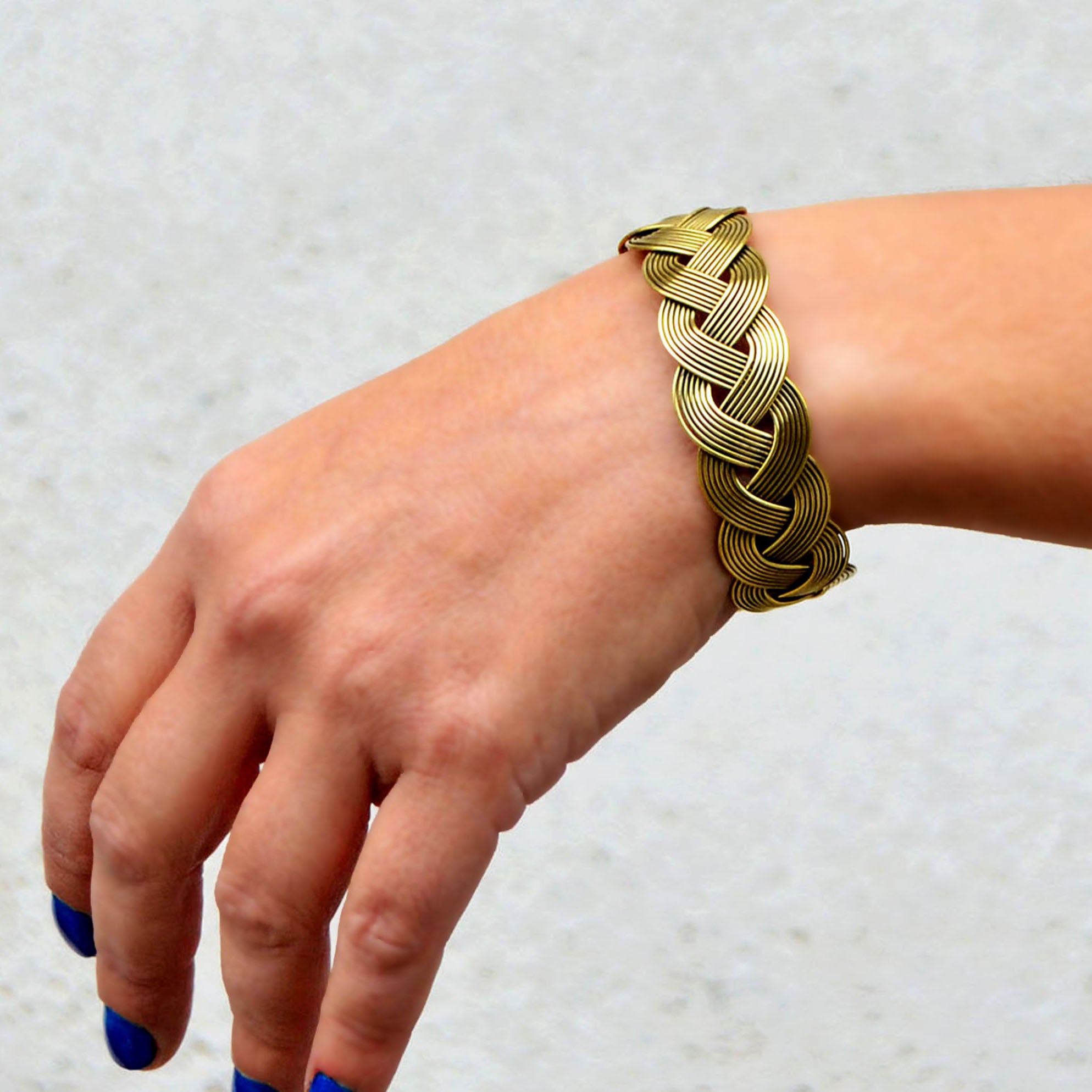 Gold brass bracelet