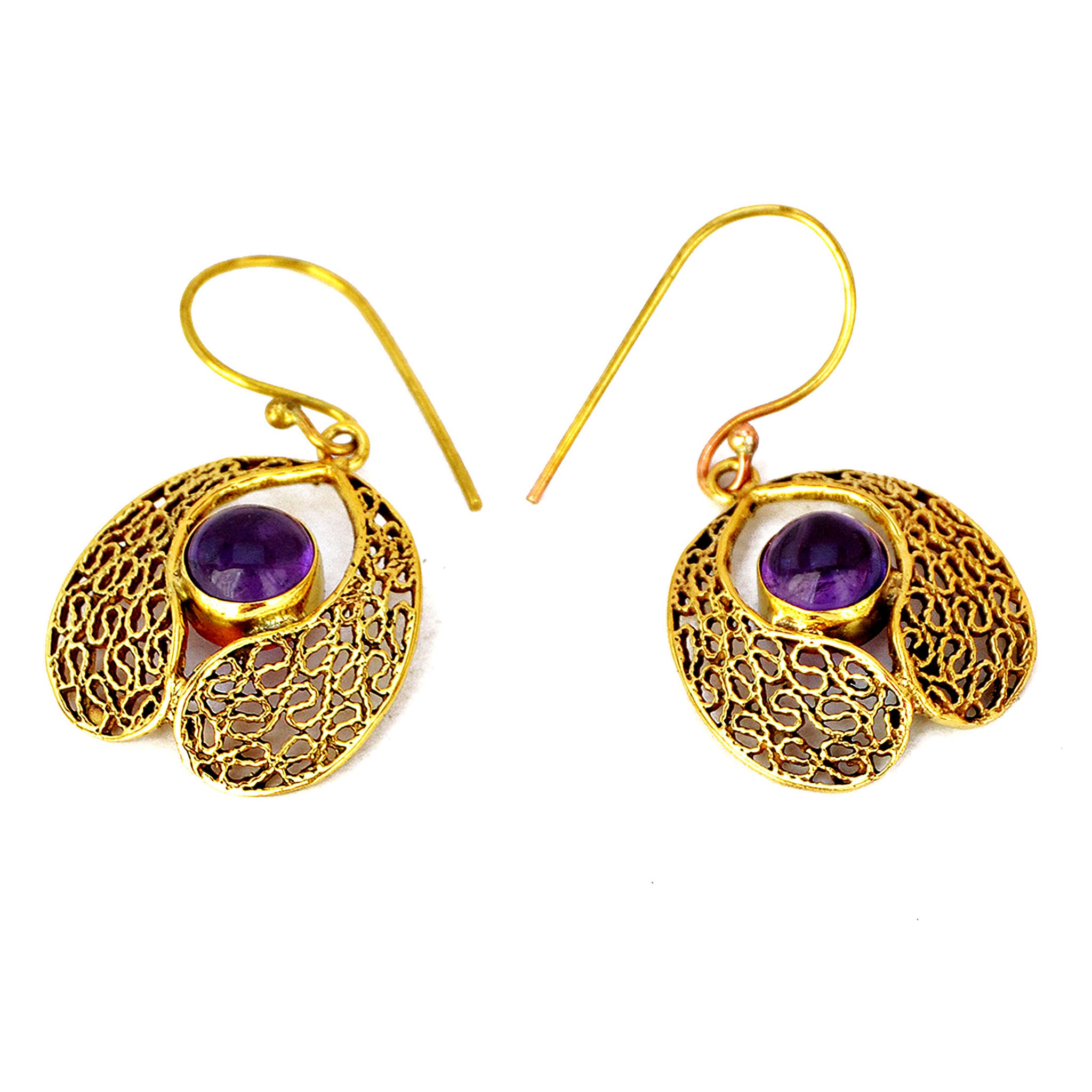 Indian filigree earrings with stones
