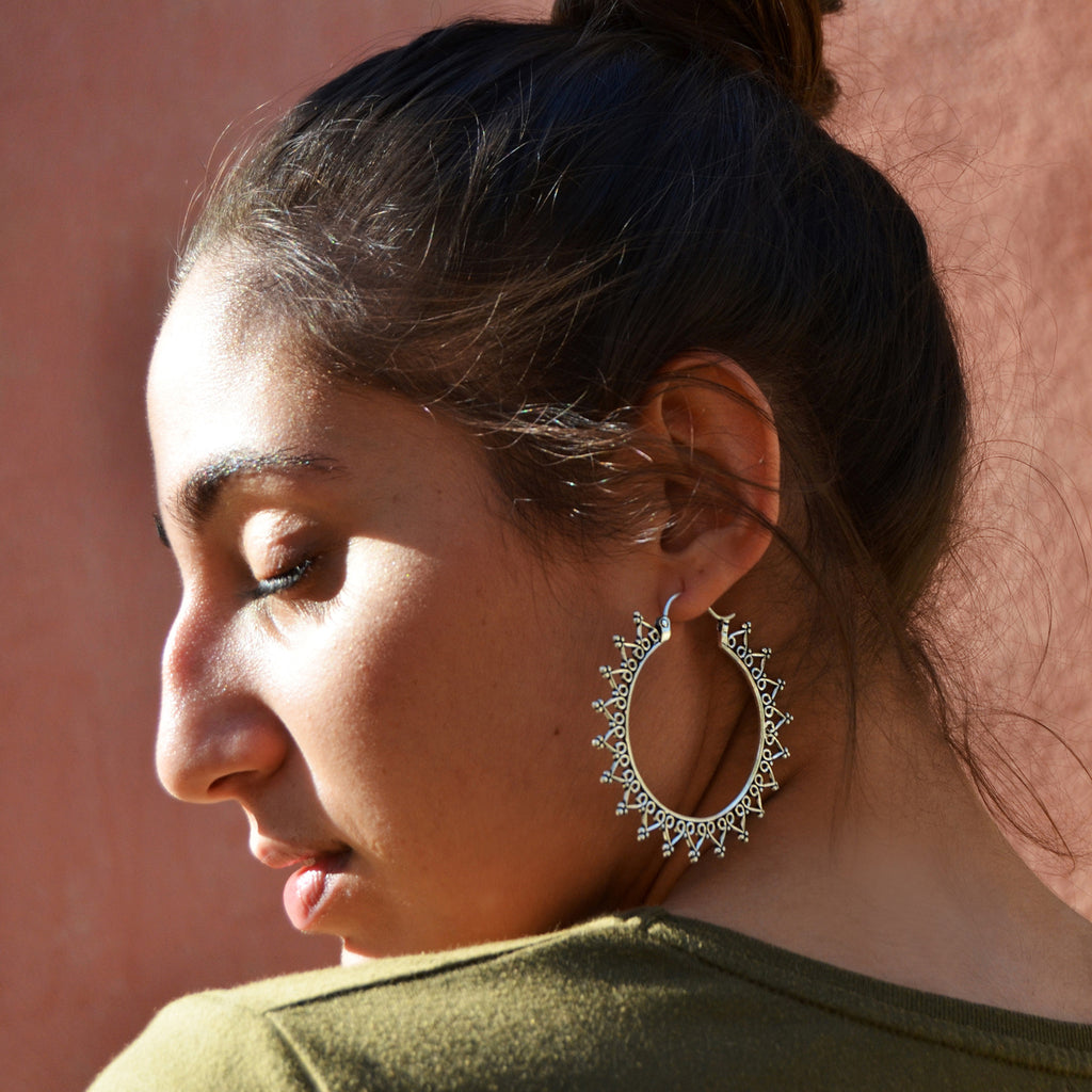 Large gypsy hoop earrings