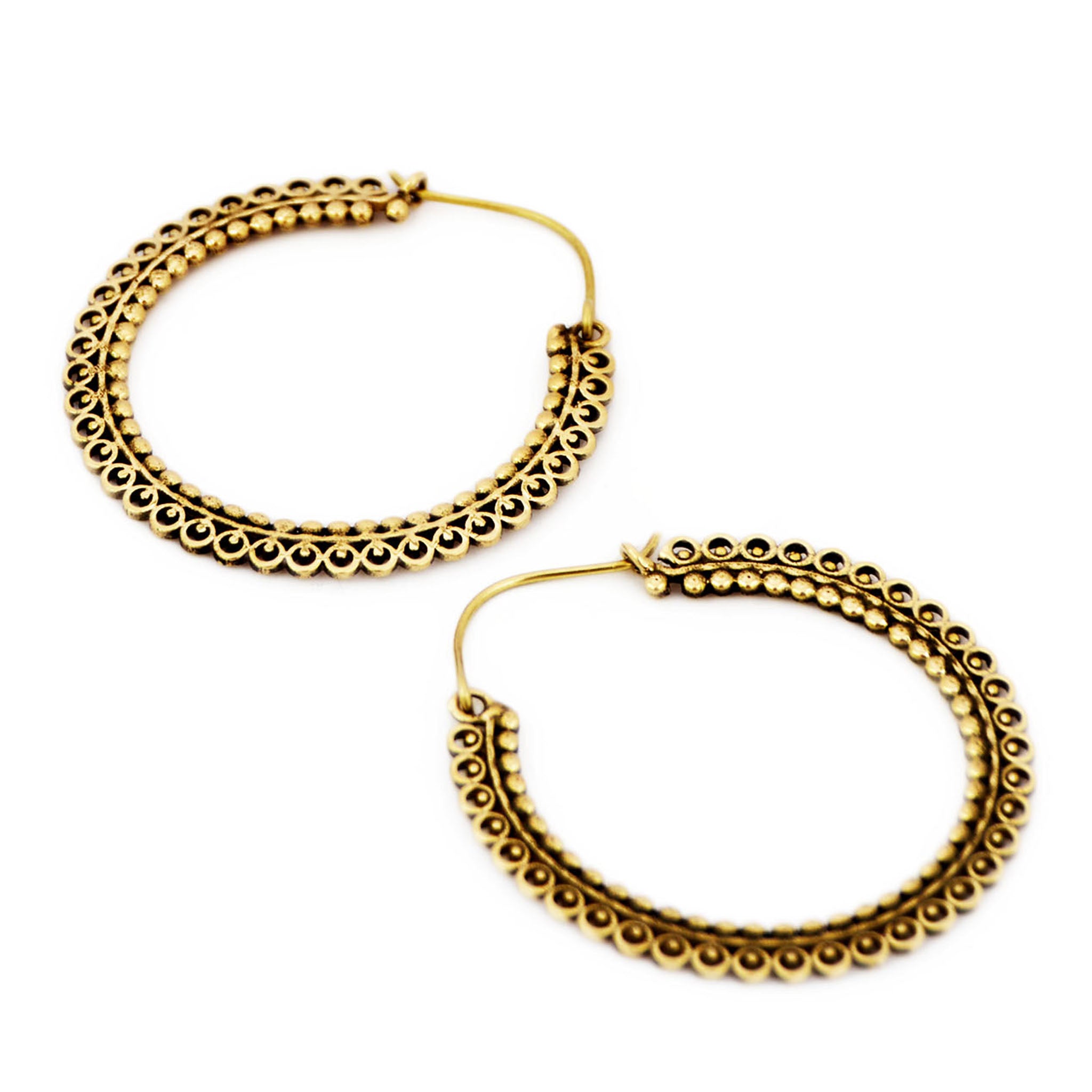 Brass gold earrings