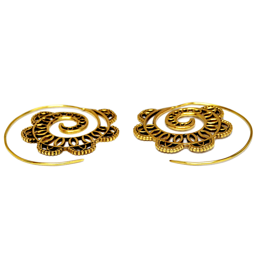 Tribal spiral earrings