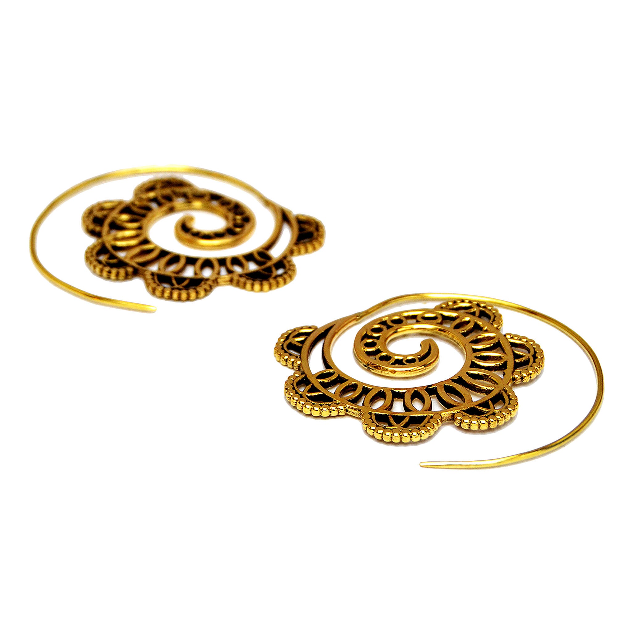 Gold spiral earrings