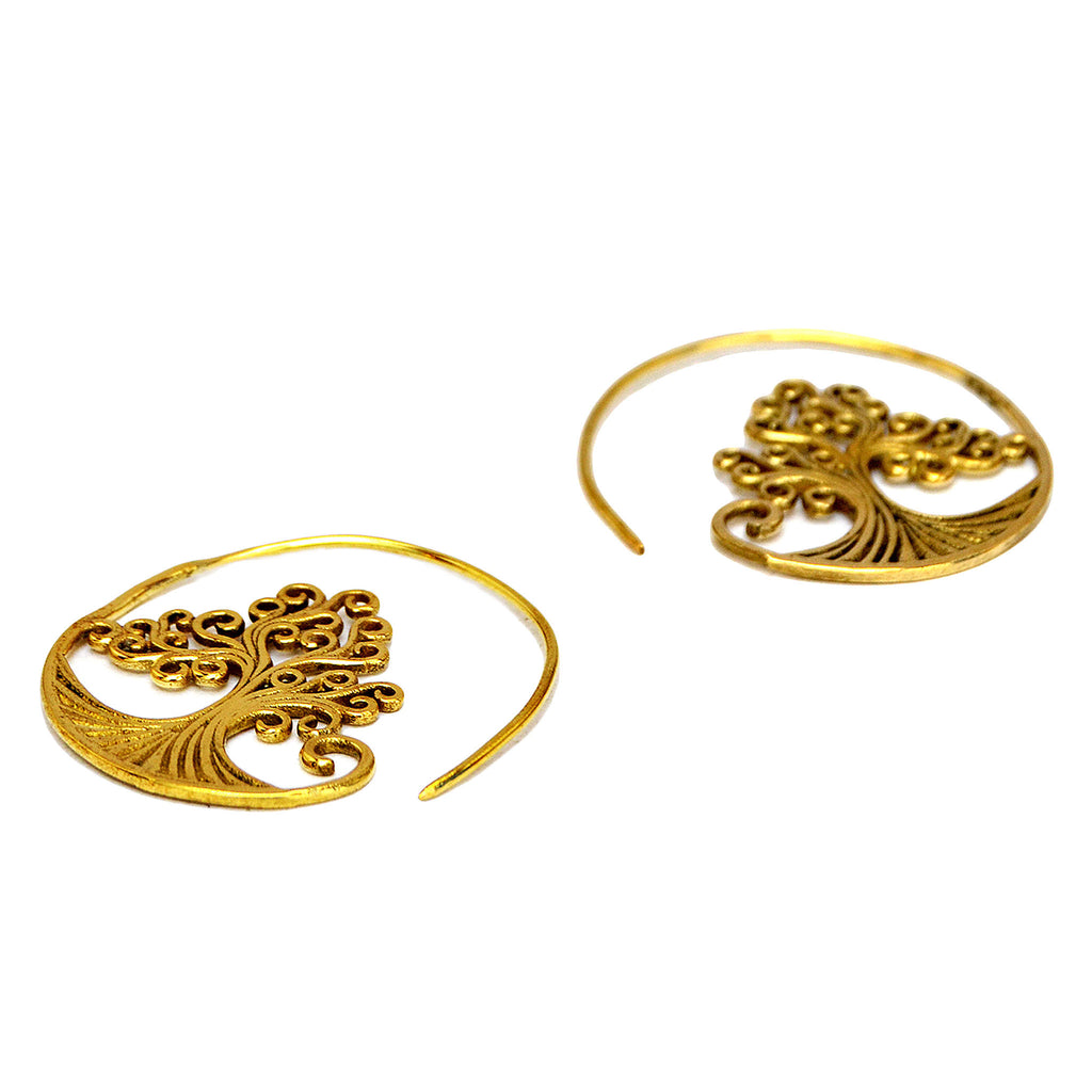 Gold tree of life earrings
