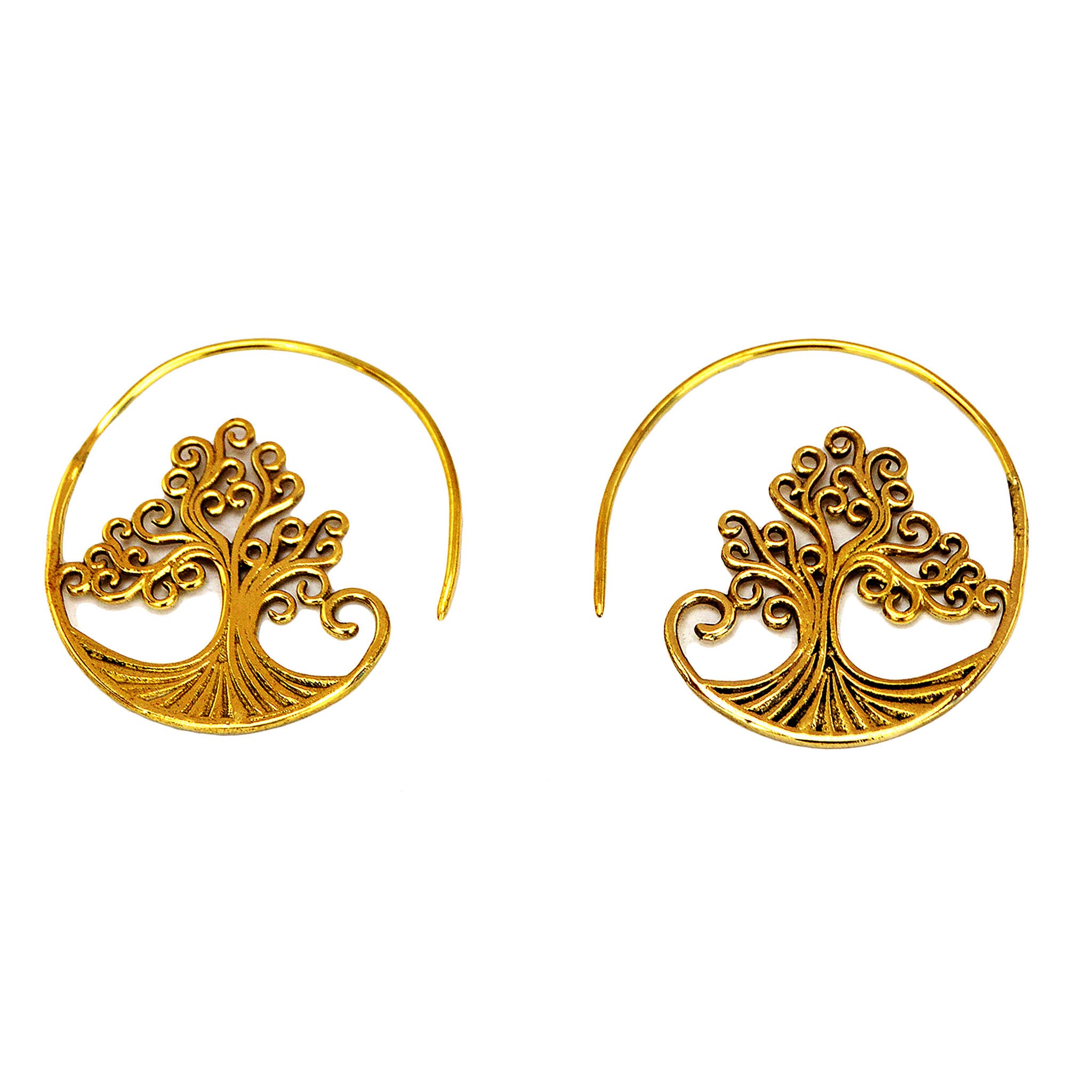 Brass spiral earrings