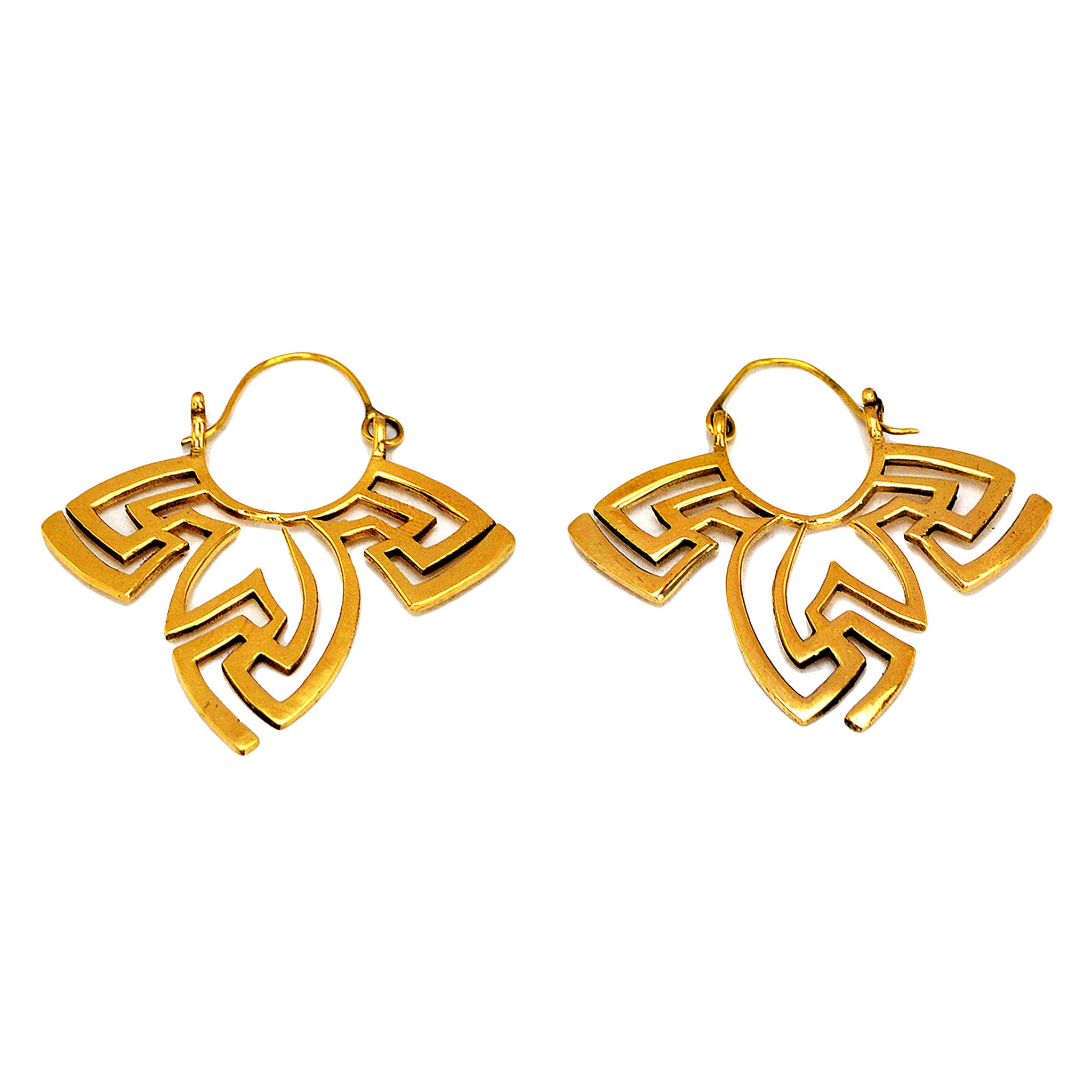Lotus hoop earrings