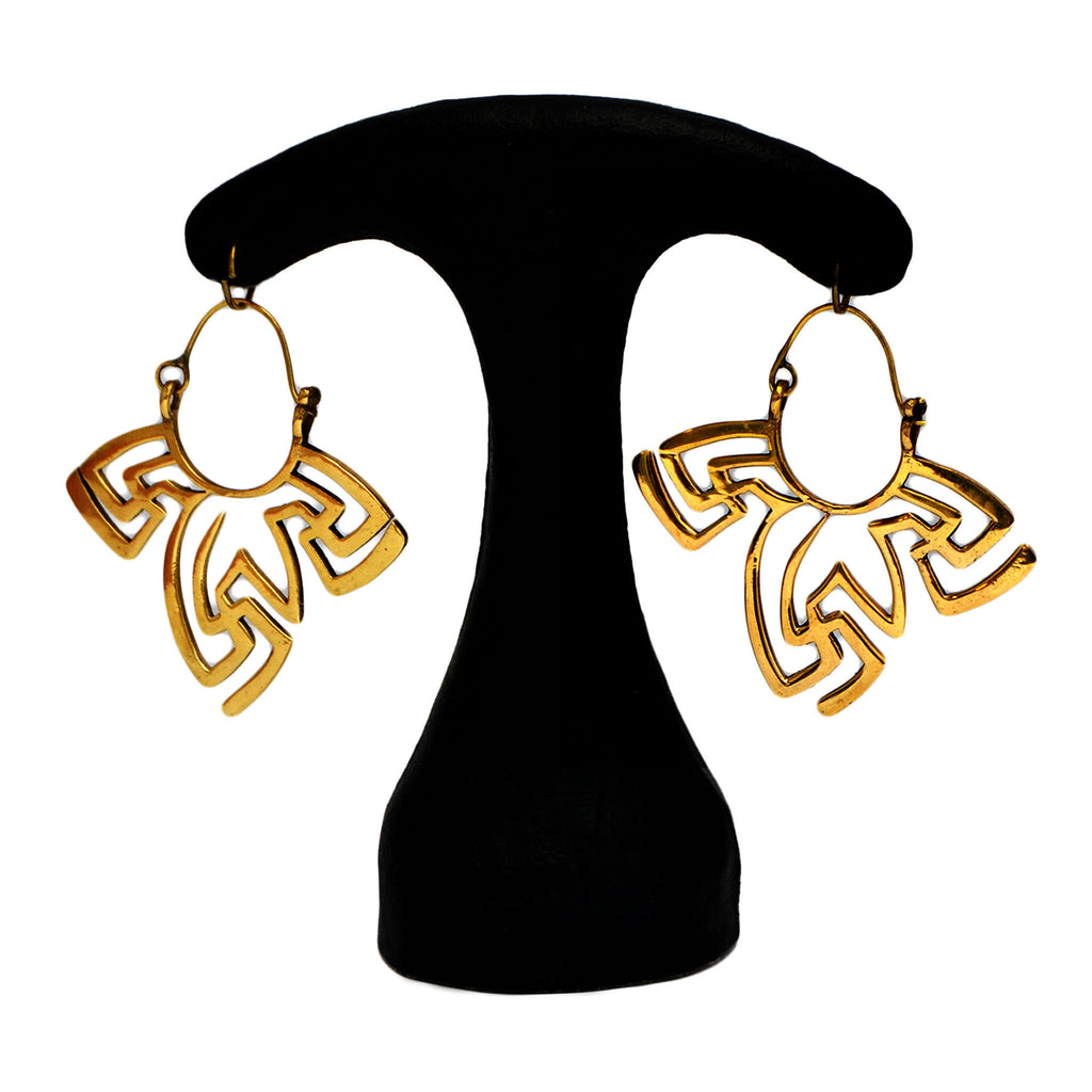 Boho lotus earrings